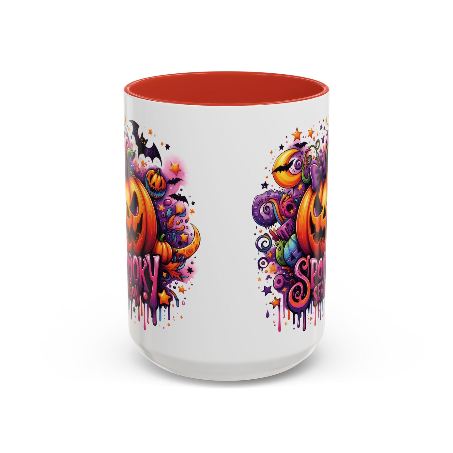 Spooky Season Halloween Mug | Colorful Jack-O'-Lantern Design | 11oz and 15oz Ceramic Coffee Cup