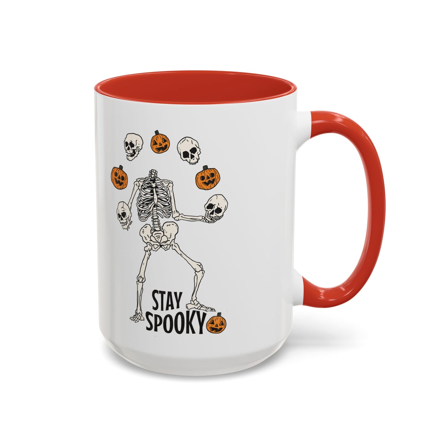 Stay Spooky Halloween Mug | Juggling Skeleton Design | Funny Halloween Coffee Mug | Fall Drinkware