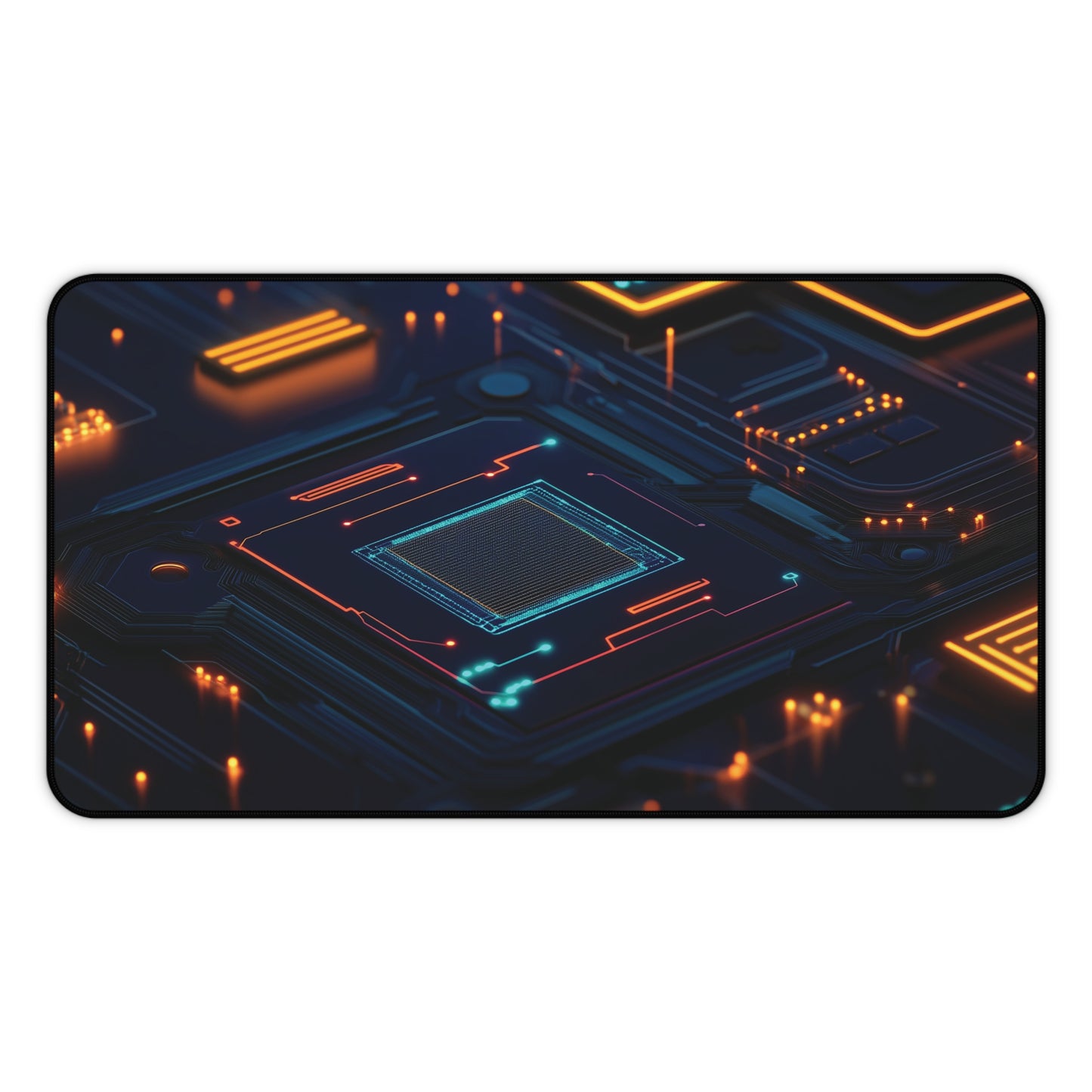 Tech Circuit Desk Mat | Neoprene | Anti-Slip | Futuristic Circuit Board Design | Office Gaming Decor | 3 Sizes