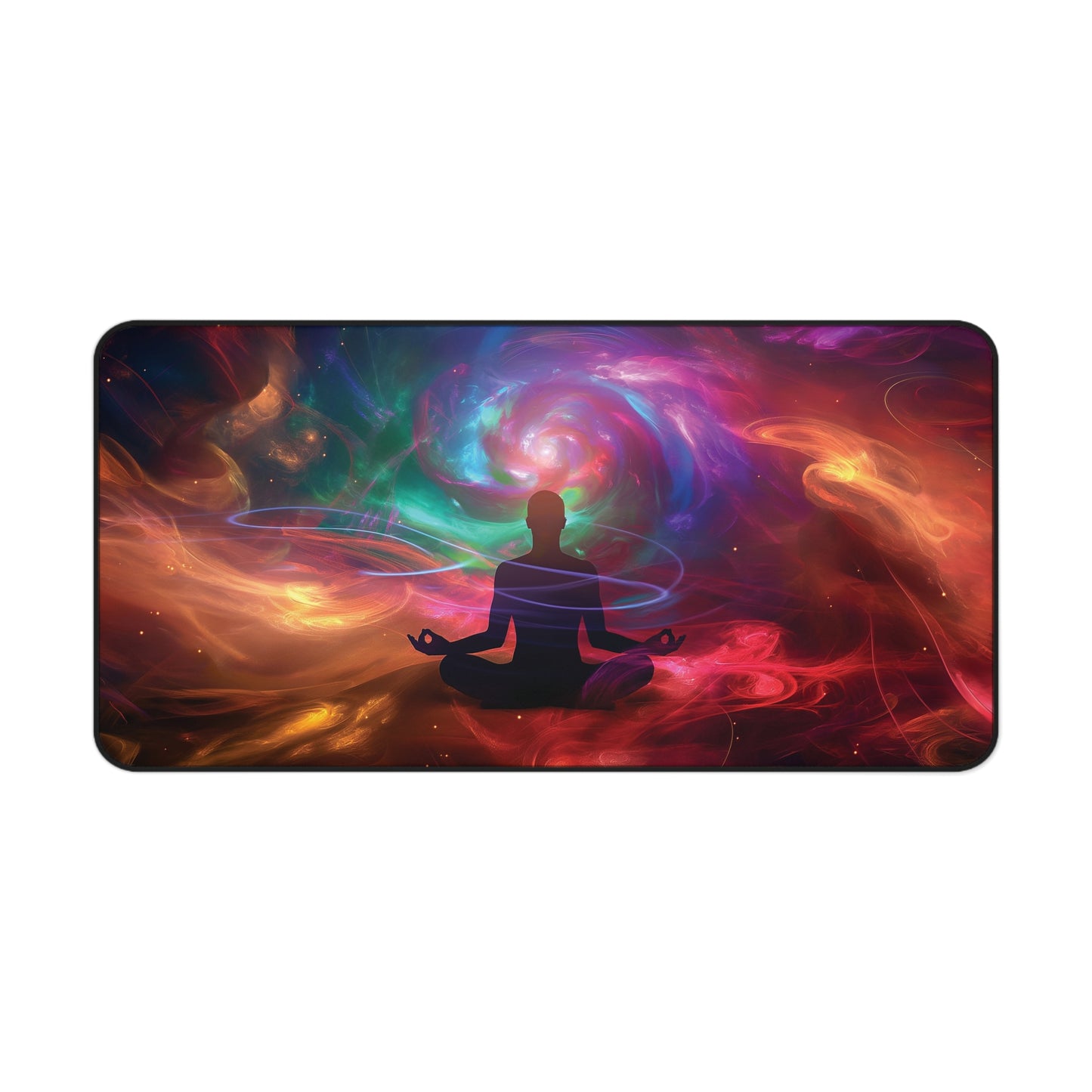 Meditative Cosmic Desk Mat | Vibrant Abstract | Neoprene | Anti-Slip | 3 Sizes | Zen Decor