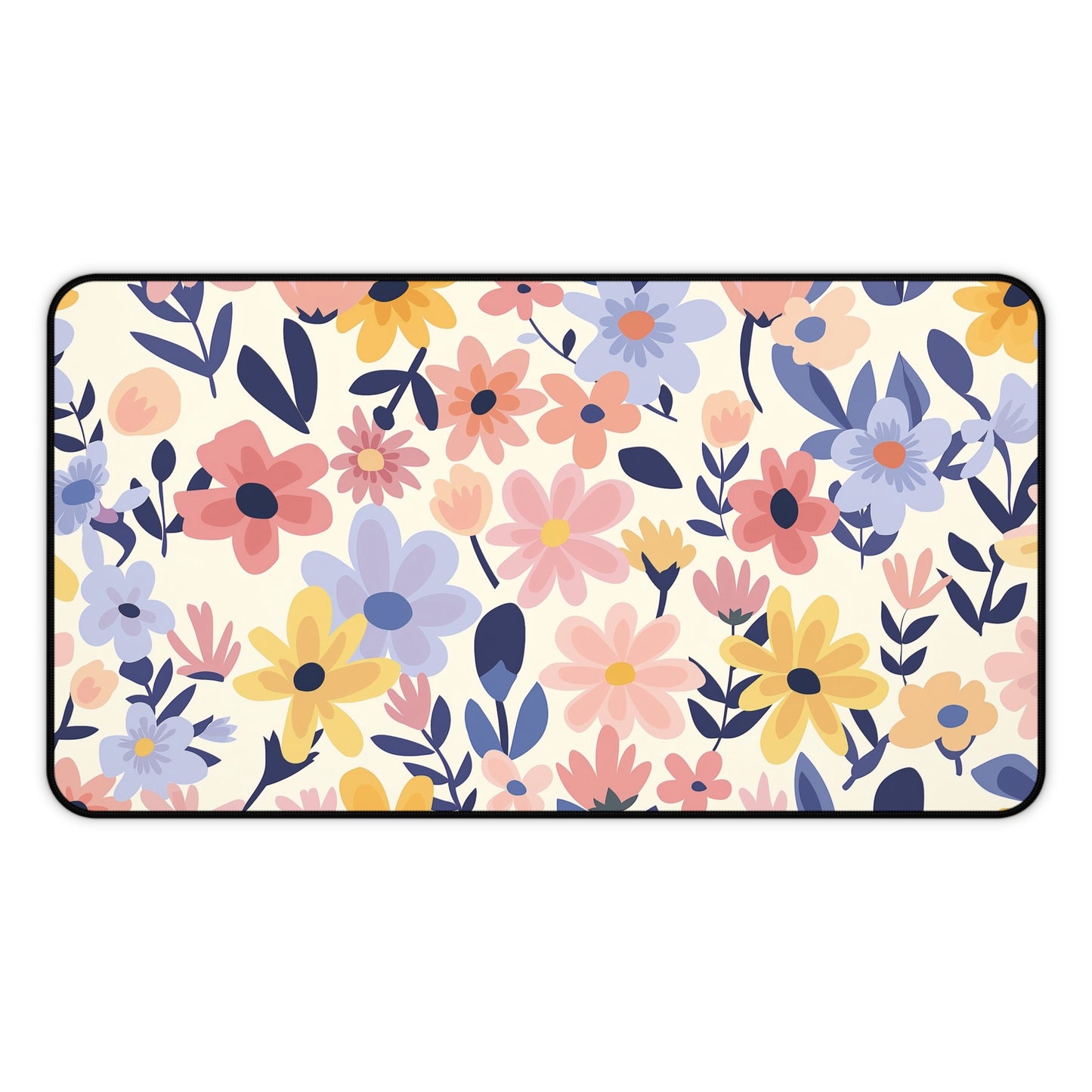 Pastel Floral Pattern Mousepad, Gaming Mousepad, Large Mousepad, Keyboard Mouse Mat, Desk Pad for Work Game Home XL 3 Sizes