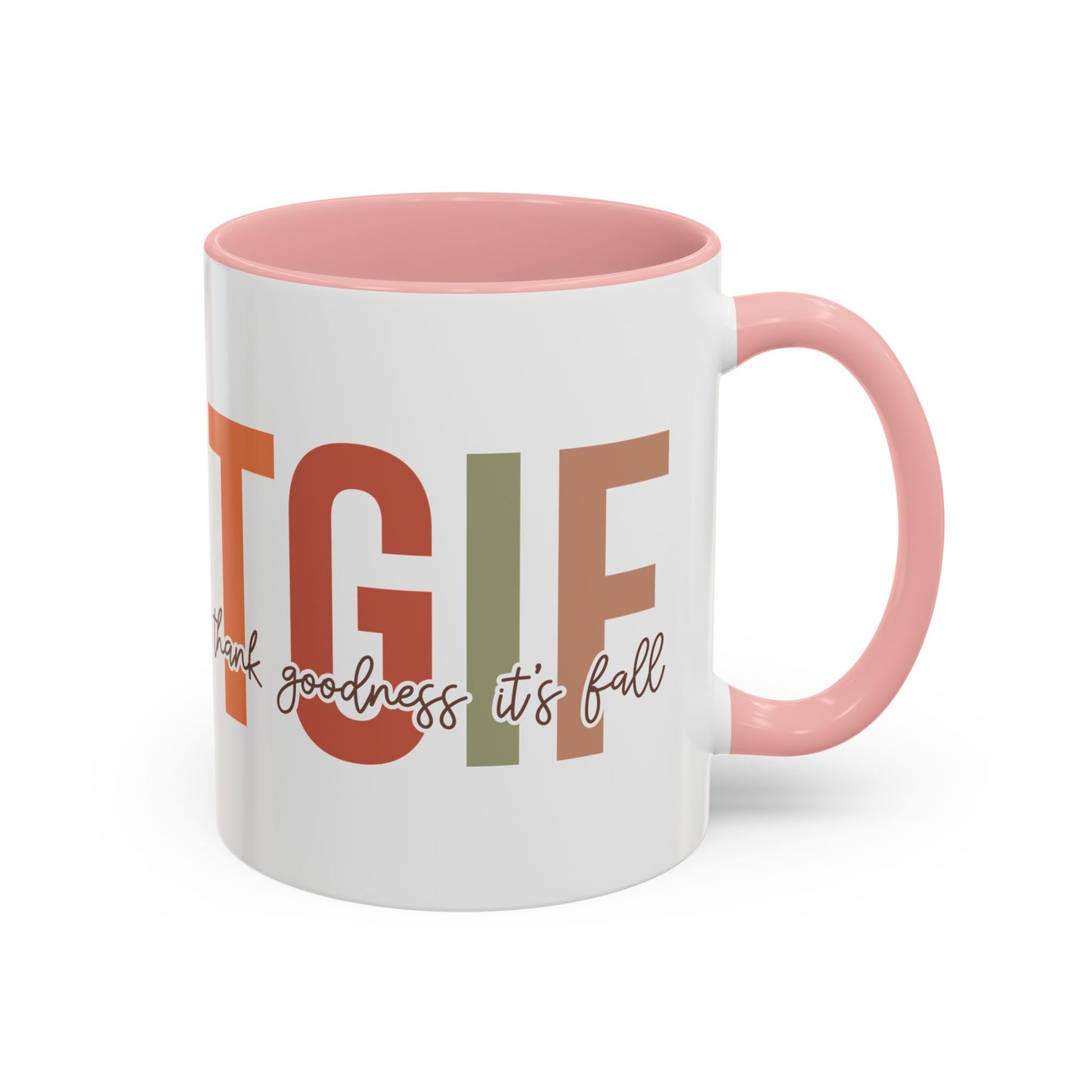 TGIF - Thank Goodness It's Fall Ceramic Mug - 11oz/15oz Autumn Coffee Cup | Cozy Fall Gift | 5 Color Options | Fall-Themed Mug