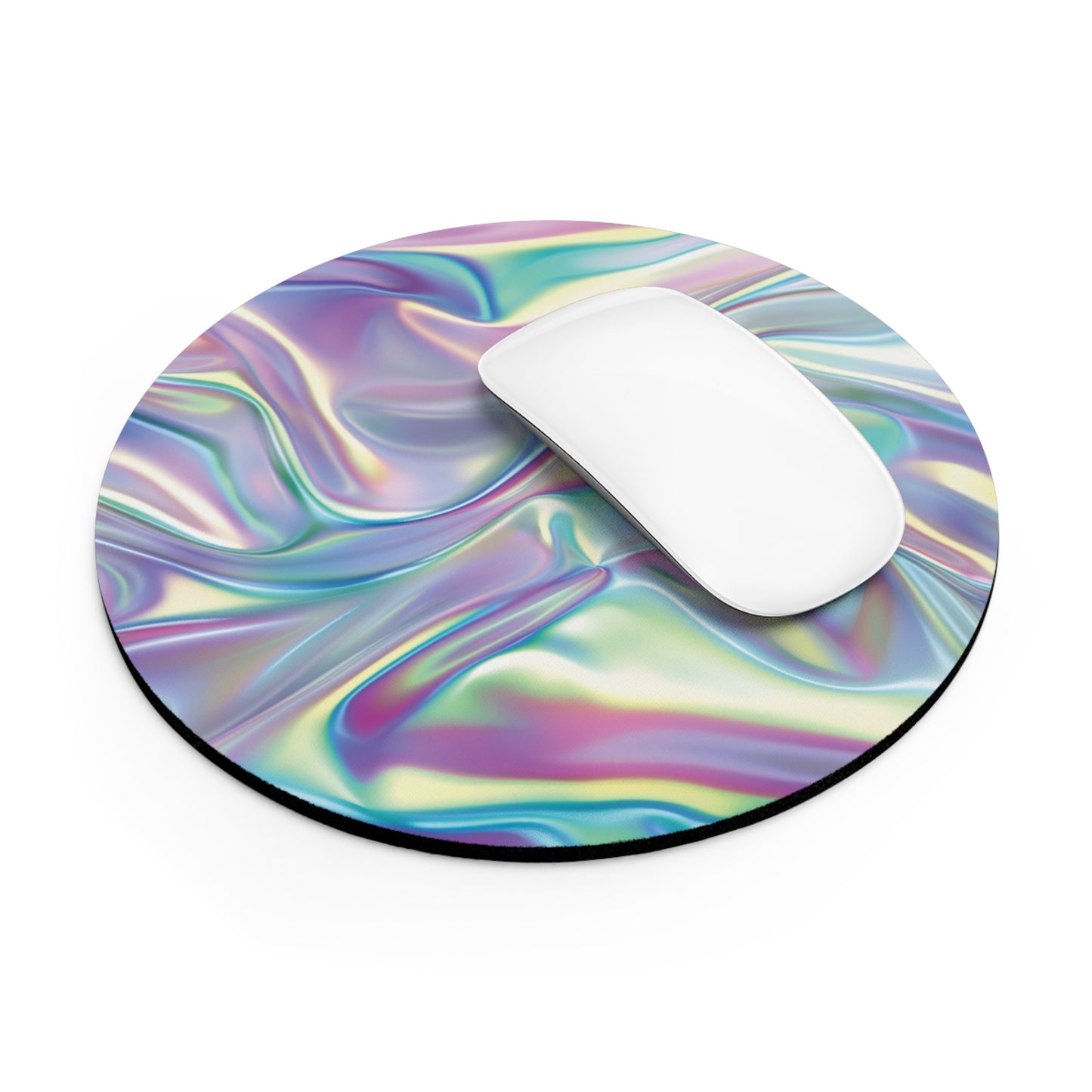 Holographic Silk Design Personalized Mouse Pad - Custom Round or Rectangle Neoprene Mousepad with Non-Slip Rubber Bottom