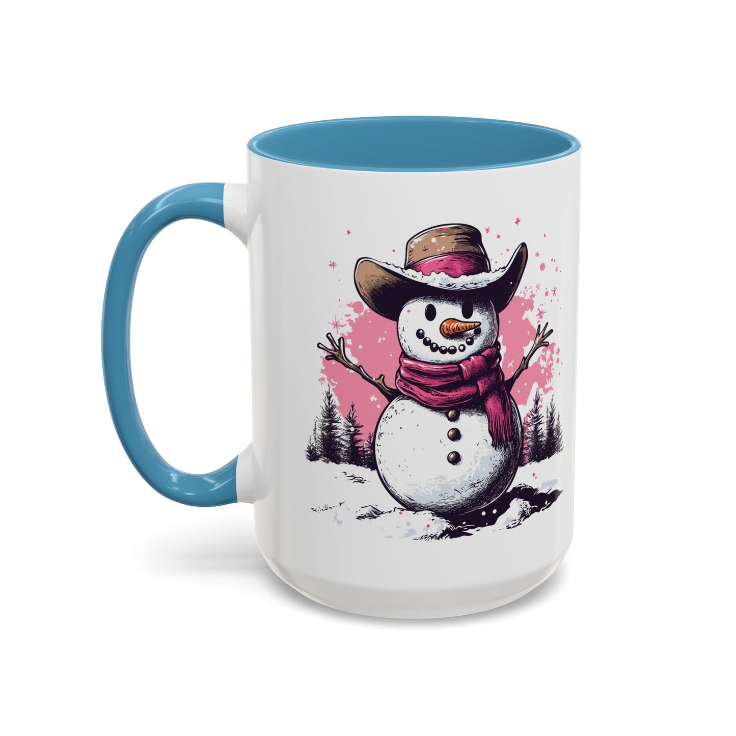 Cowboy Snowman Ceramic Mug - Festive Western Holiday Design - Perfect for Christmas and Winter Fun