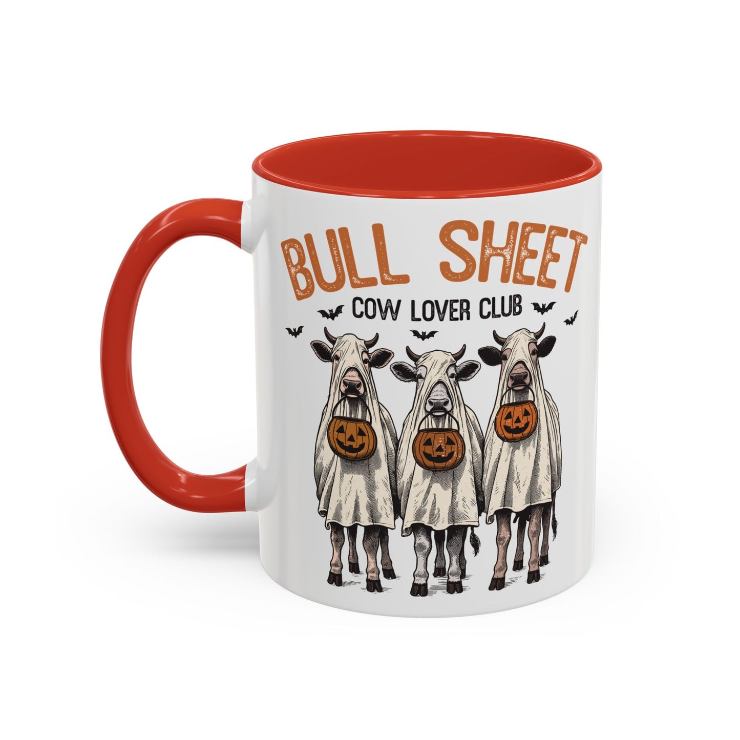 Bull Sheet Cow Lover Club Mug | Halloween Cow Design | Funny Ghost Cows Coffee Cup