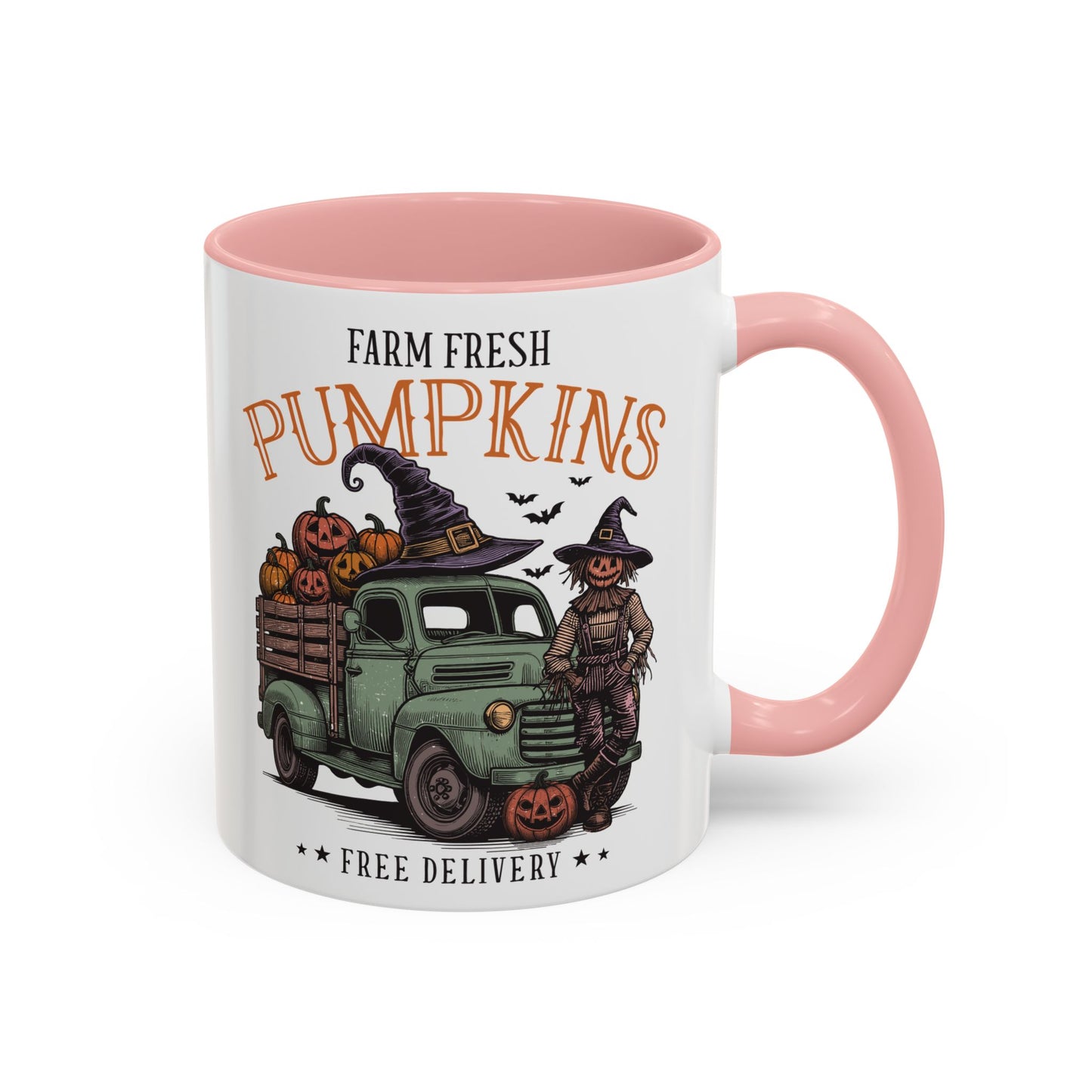 Farm Fresh Pumpkins Mug | Vintage Truck Fall Mug | Halloween Pumpkin Patch Coffee Cup | 11oz and 15oz Ceramic Mug