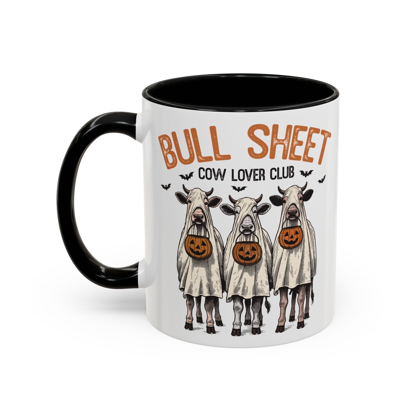 Bull Sheet Cow Lover Club Mug | Halloween Cow Design | Funny Ghost Cows Coffee Cup