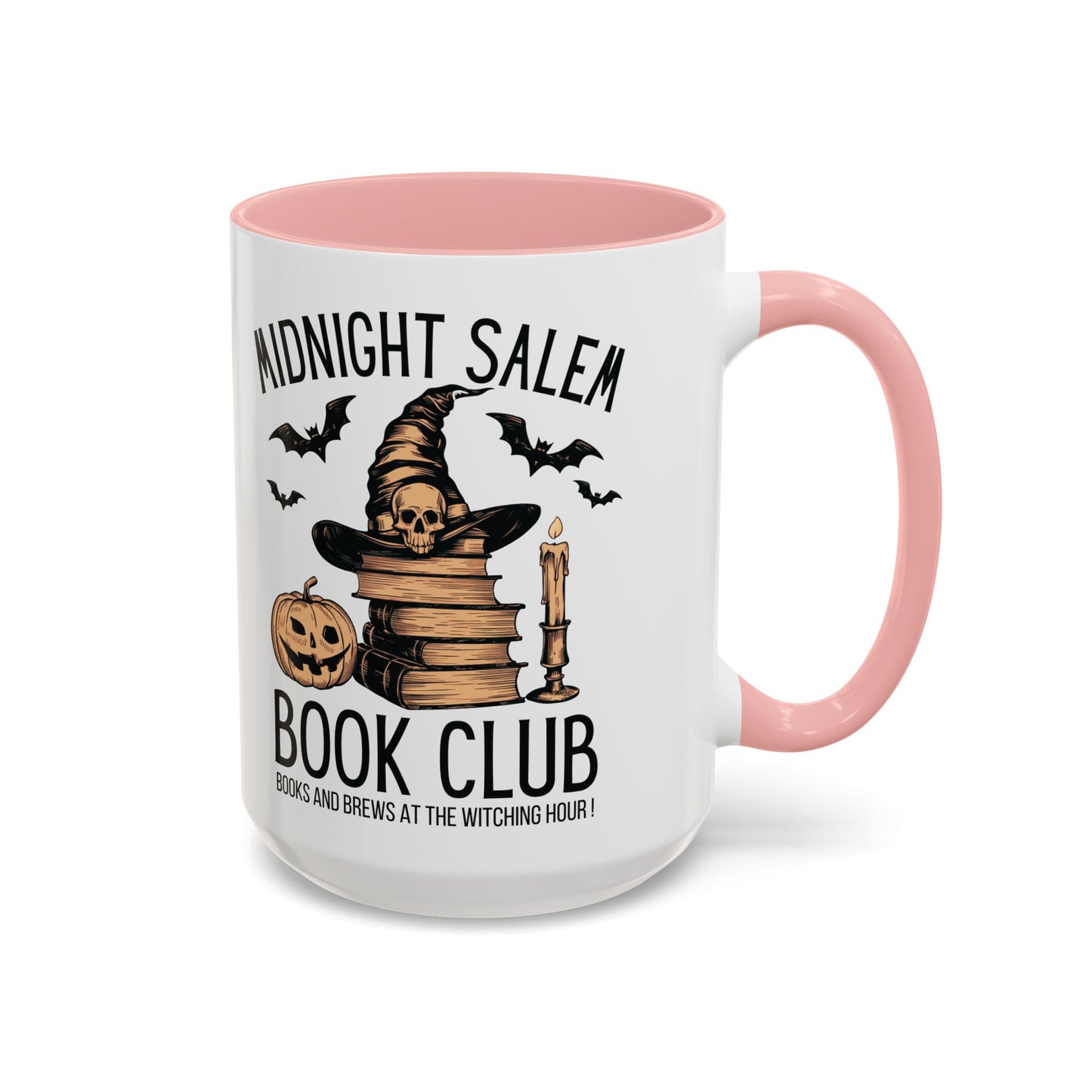 Midnight Salem Book Club Mug | Witchy Skull and Book Design | Halloween Coffee Mug | Spooky Fall Drinkware