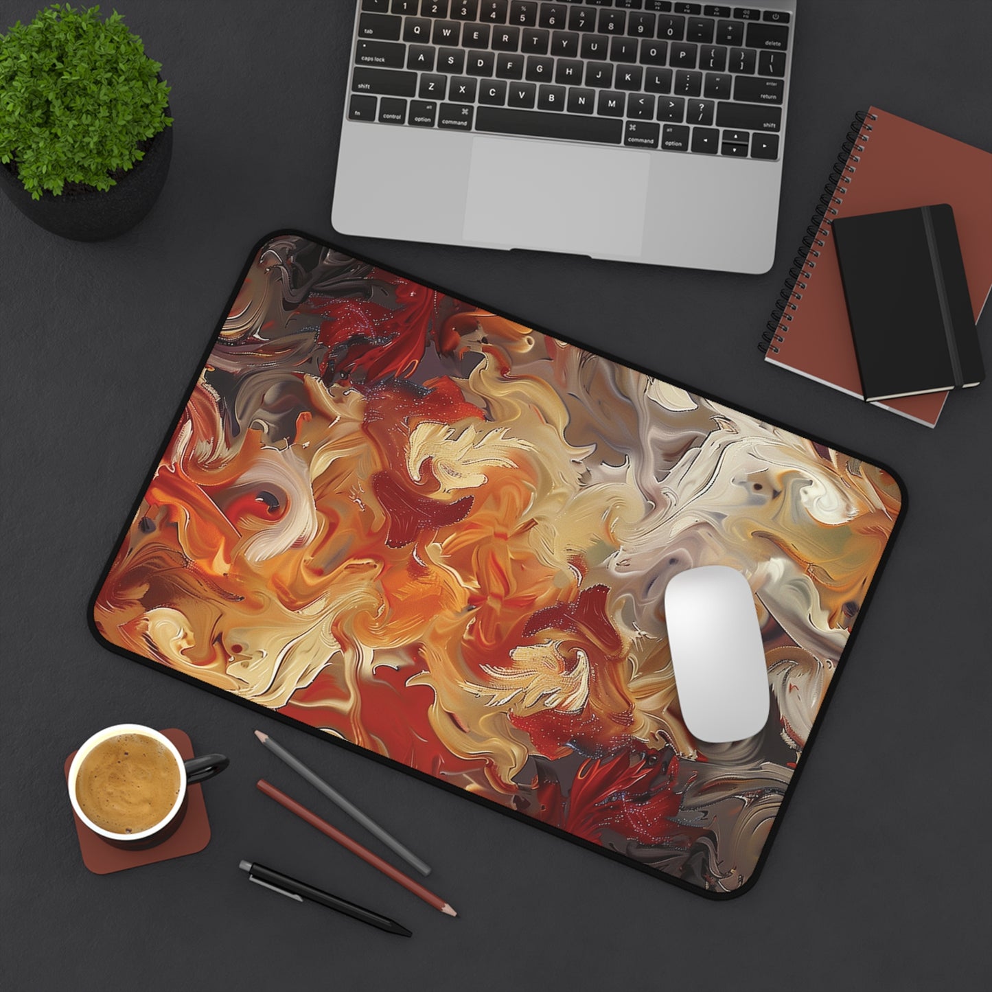 Abstract Flames Desk Mat | Gaming Mouse Pad | Neoprene | Anti-Slip | 3 Sizes Available