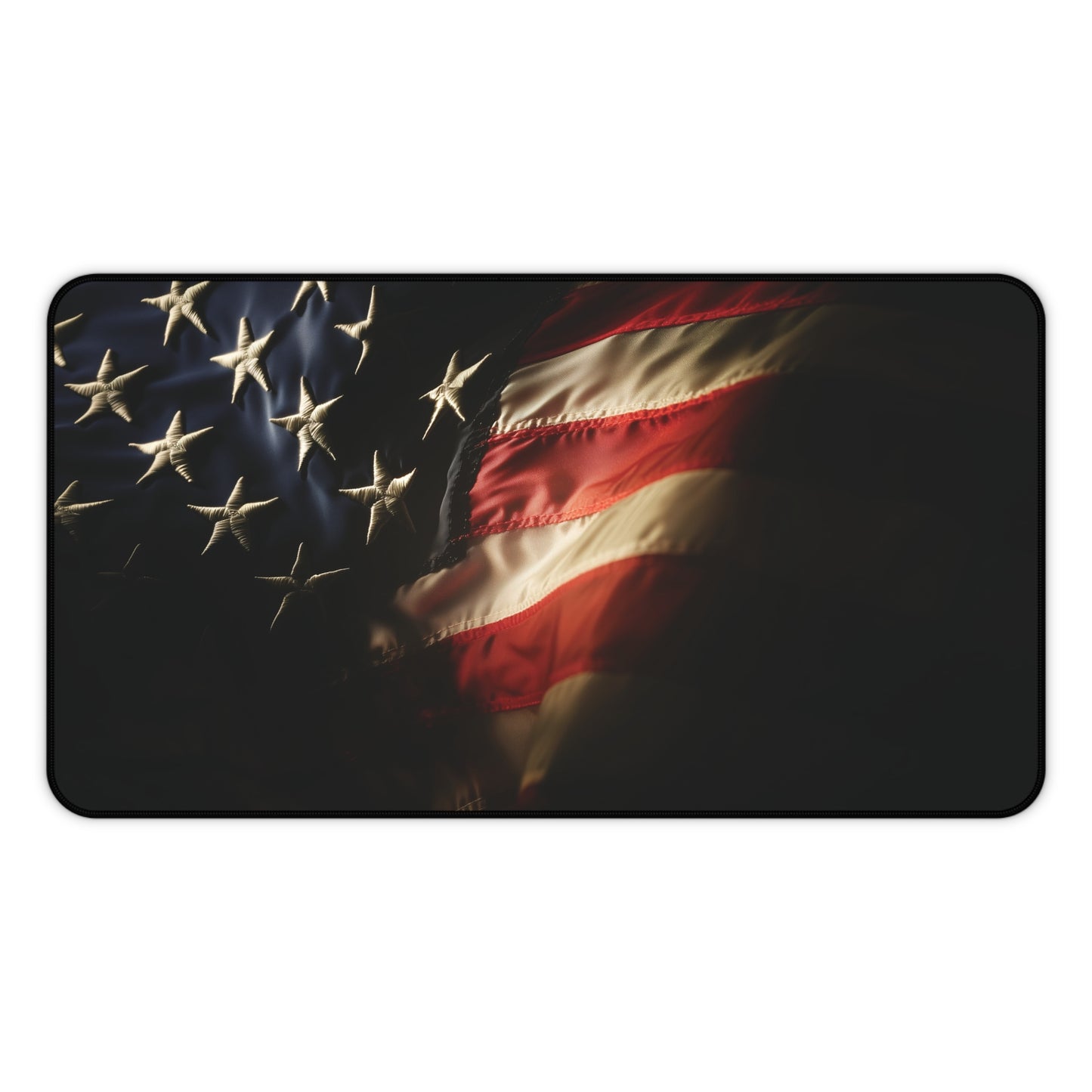 Patriotic American Flag Desk Mat | Neoprene | Anti-Slip | Subtle Wave Texture | Office & Gaming Decor | 3 Sizes