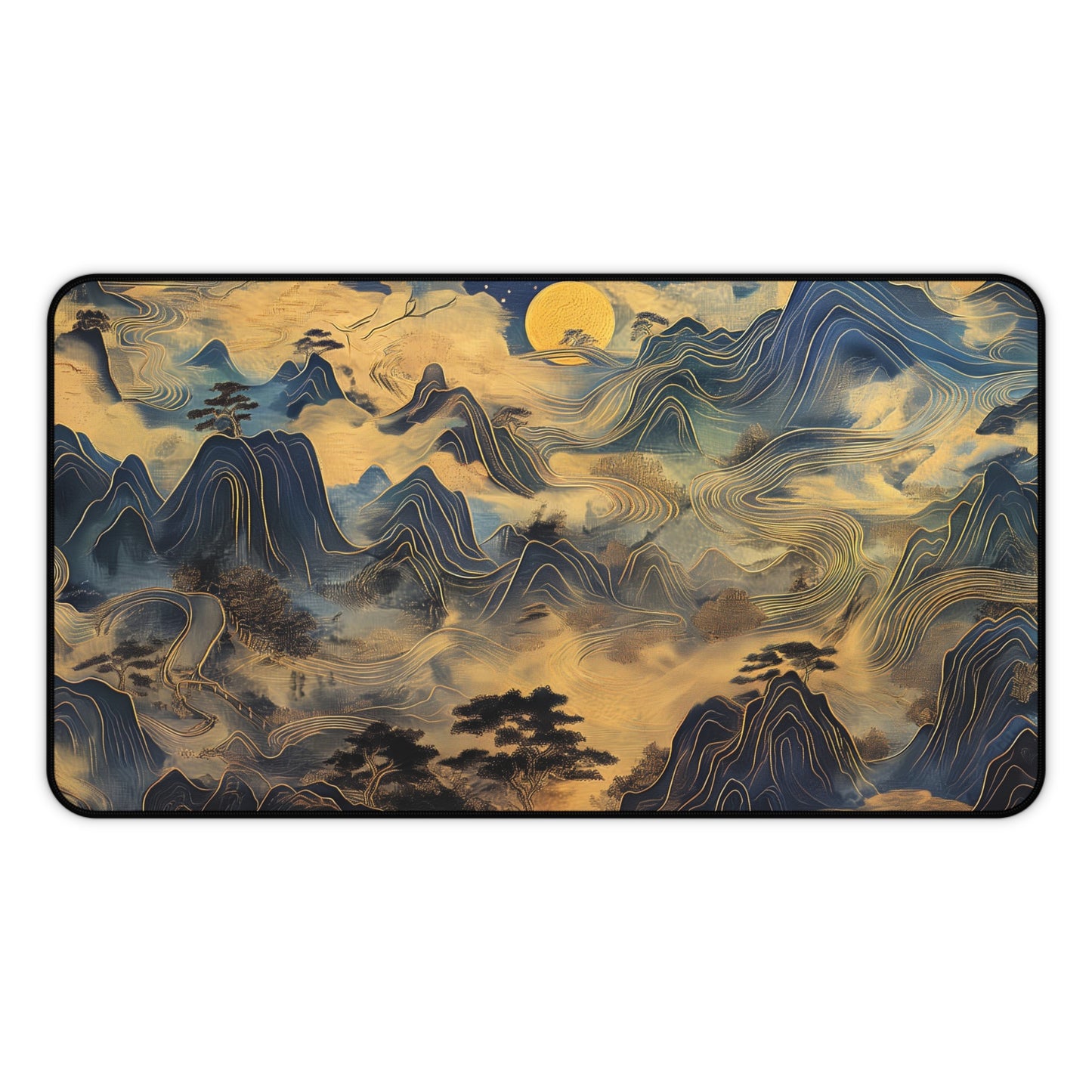 Mystic Mountains Computer Desk Mat | Artistic Landscape Mouse Pad | Anti-Slip Neoprene Desk Mat for Home Office | 3 Sizes Available