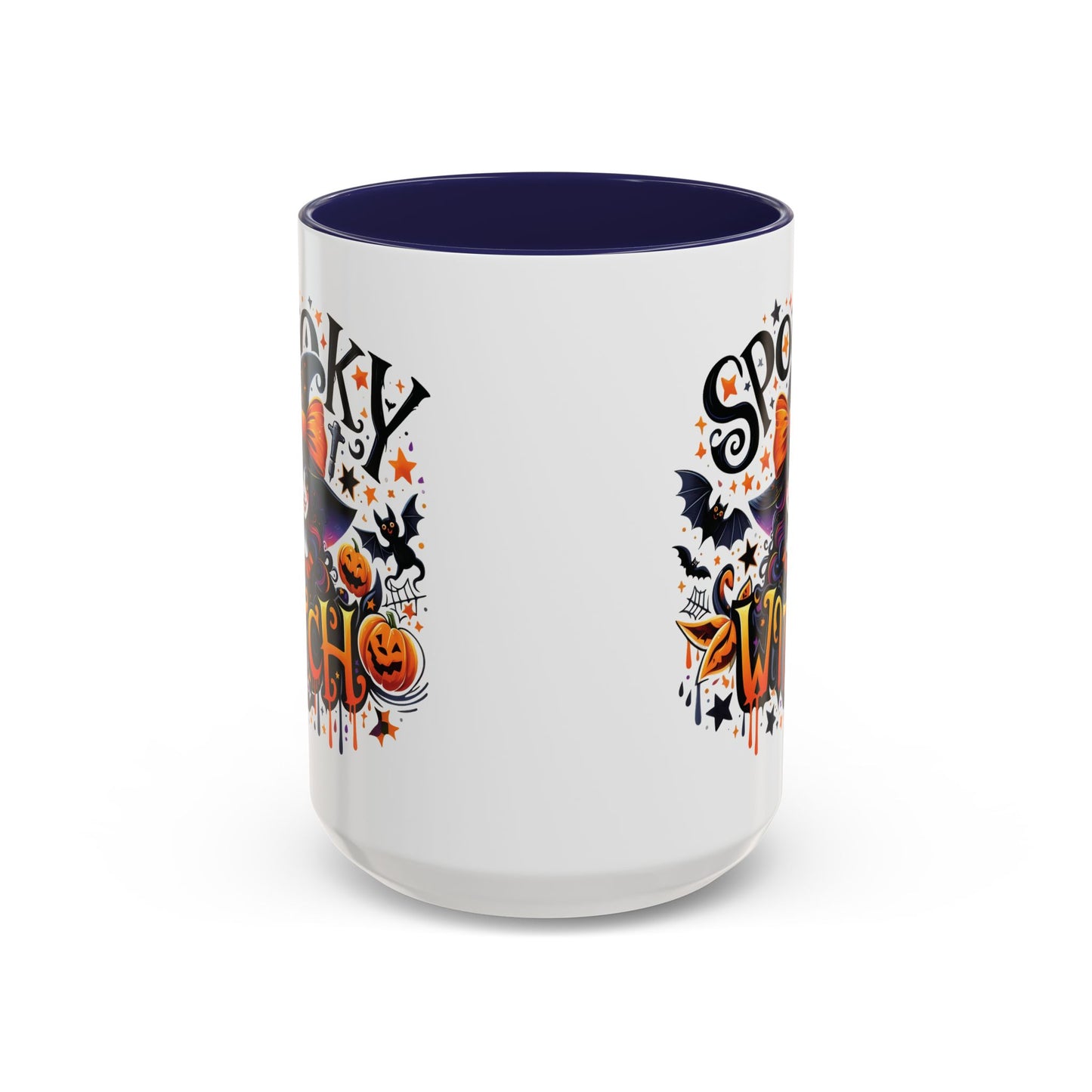 Spooky Witch Halloween Mug | Colorful Witch and Pumpkin Design | 11oz and 15oz Ceramic Coffee Cup