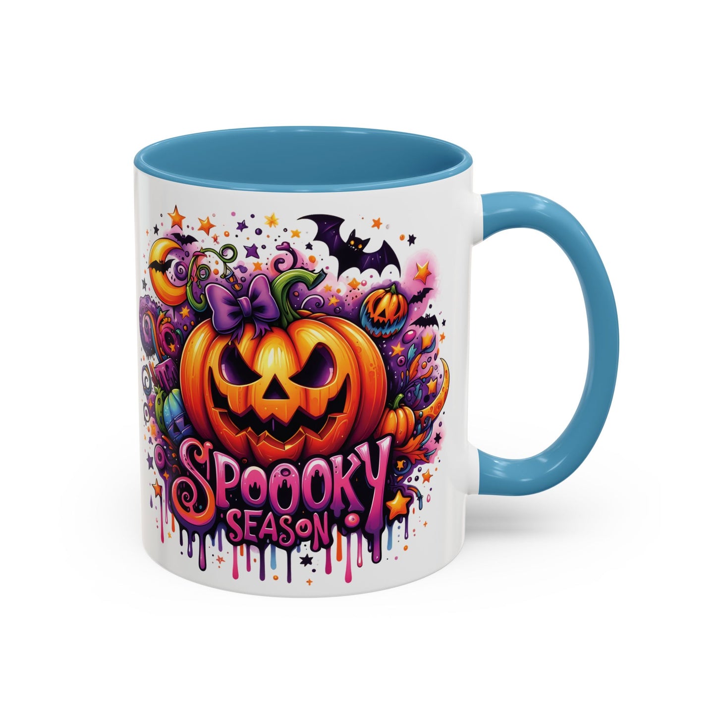 Spooky Season Halloween Mug | Colorful Jack-O'-Lantern Design | 11oz and 15oz Ceramic Coffee Cup