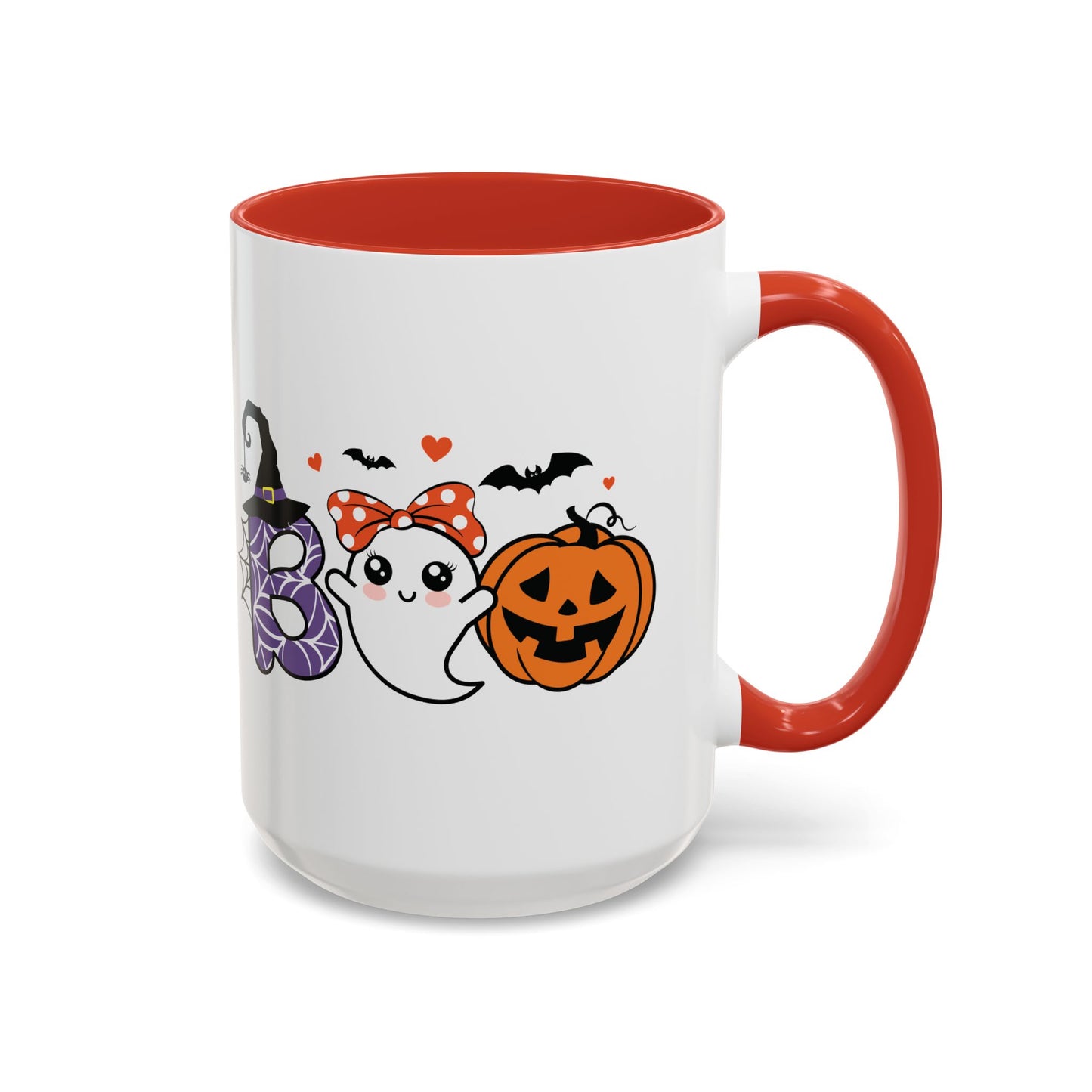 Cute Boo Halloween Mug | 11oz and 15oz Ceramic Coffee Cup | Adorable Ghost, Pumpkin and Witch Hat Design