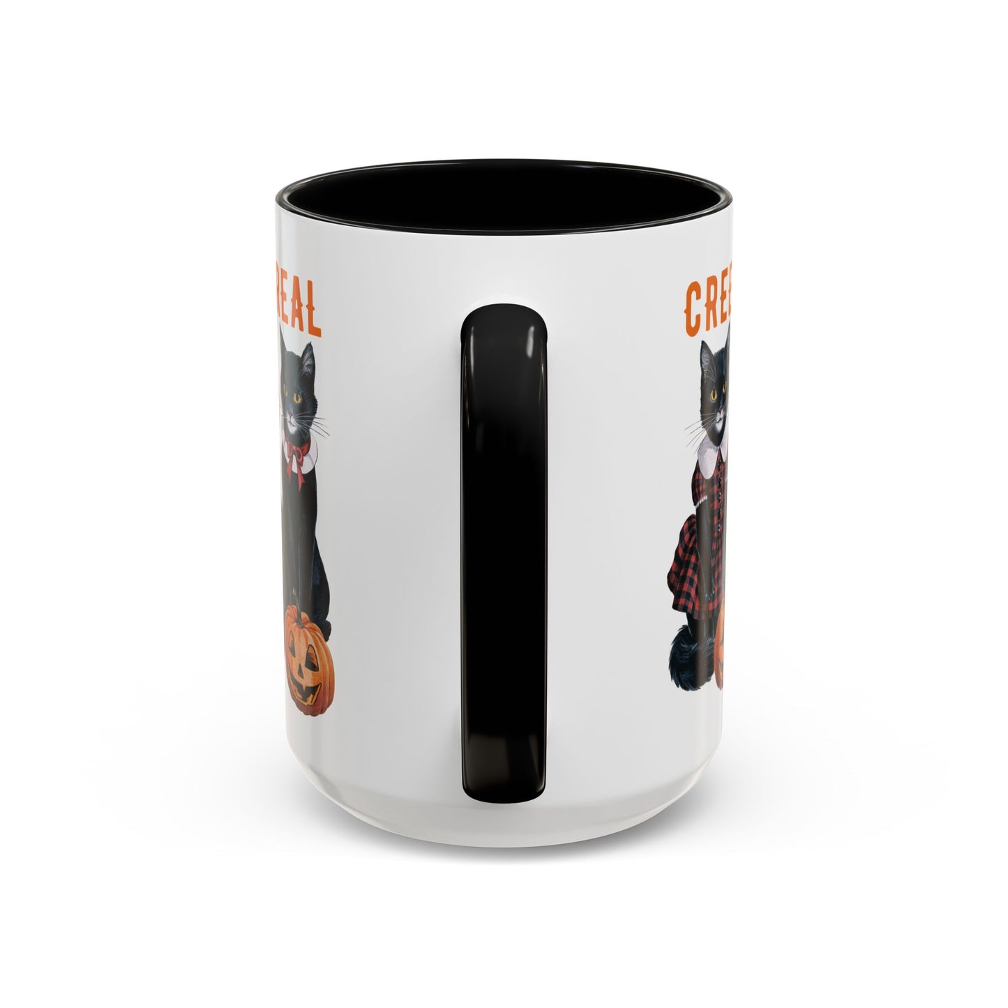 Creep It Real Halloween Mug | Black Cat and Pumpkin Design | Halloween Coffee Mug | Fall Drinkware