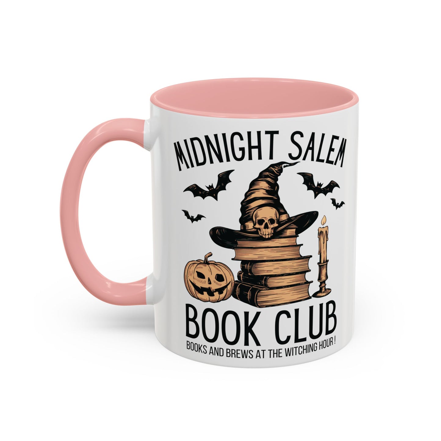 Midnight Salem Book Club Mug | Witchy Skull and Book Design | Halloween Coffee Mug | Spooky Fall Drinkware