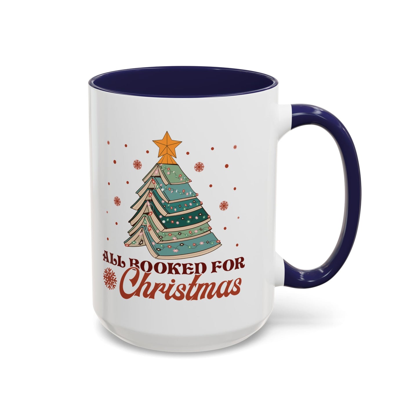 All Booked for Christmas Mug - Festive Book Lovers Christmas Tree Design - Perfect for Readers