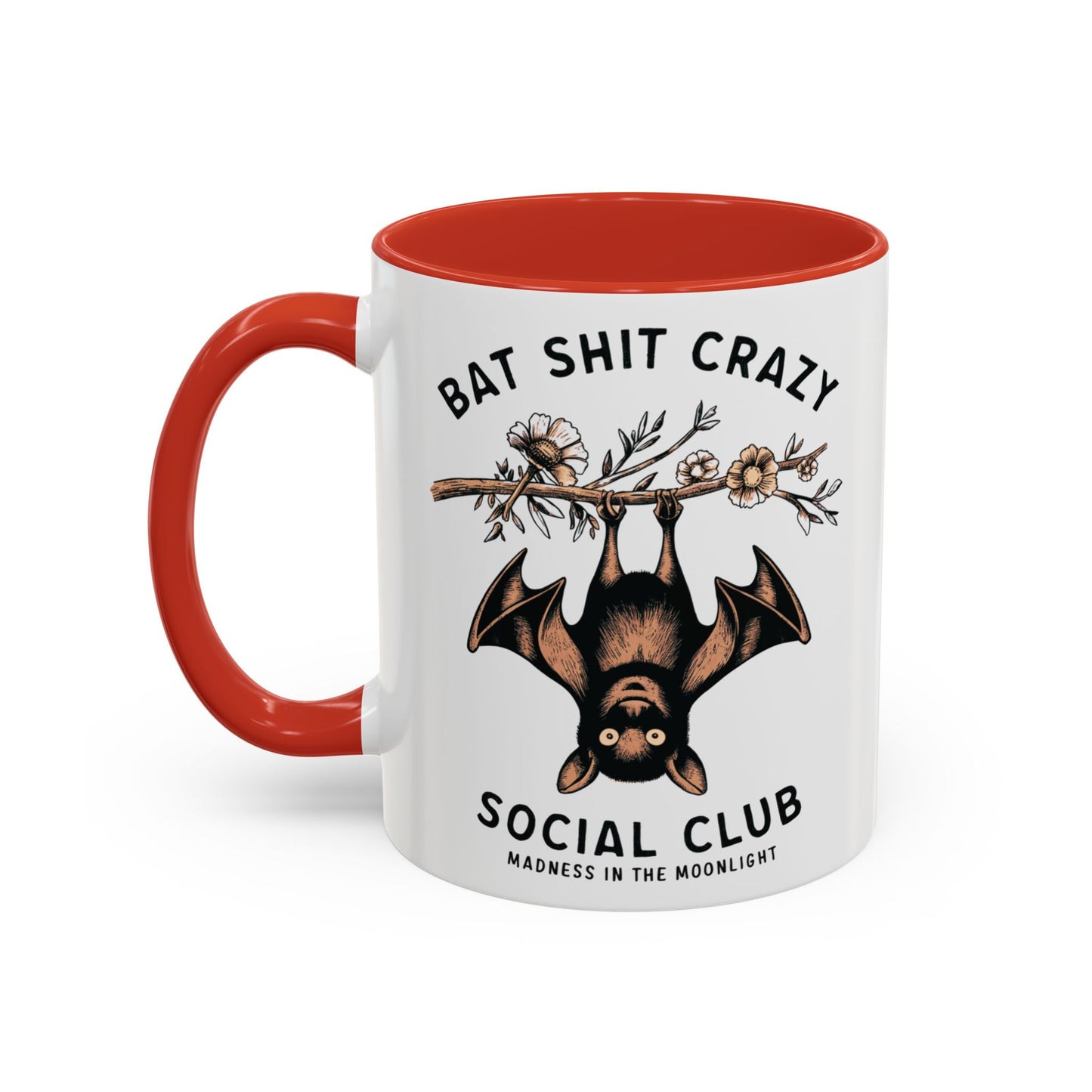 Bat Crazy Social Club Mug | Quirky Bat Design | Halloween Coffee Mug | Funny Halloween Drinkware