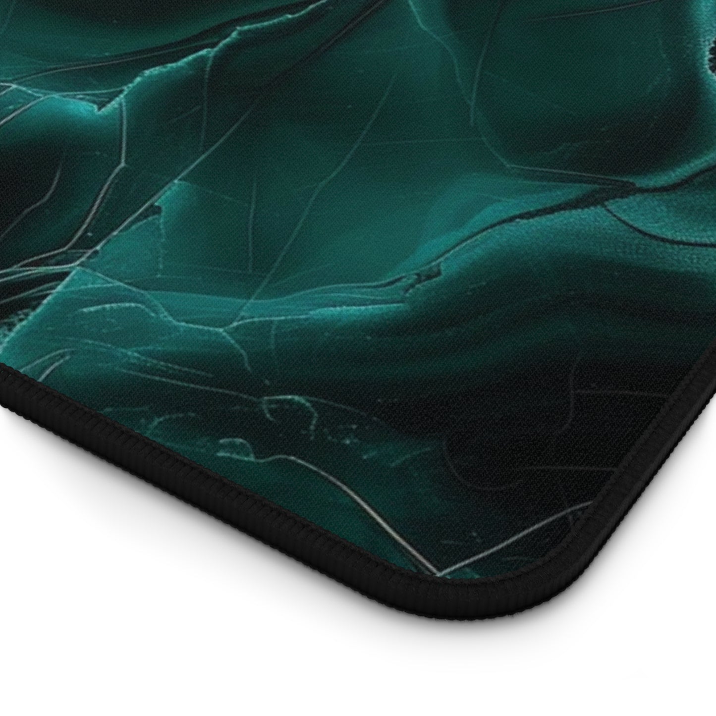 Emerald Marble Desk Mat | Dark Green Swirl Design | Neoprene | Anti-Slip | 3 Sizes | Office Decor