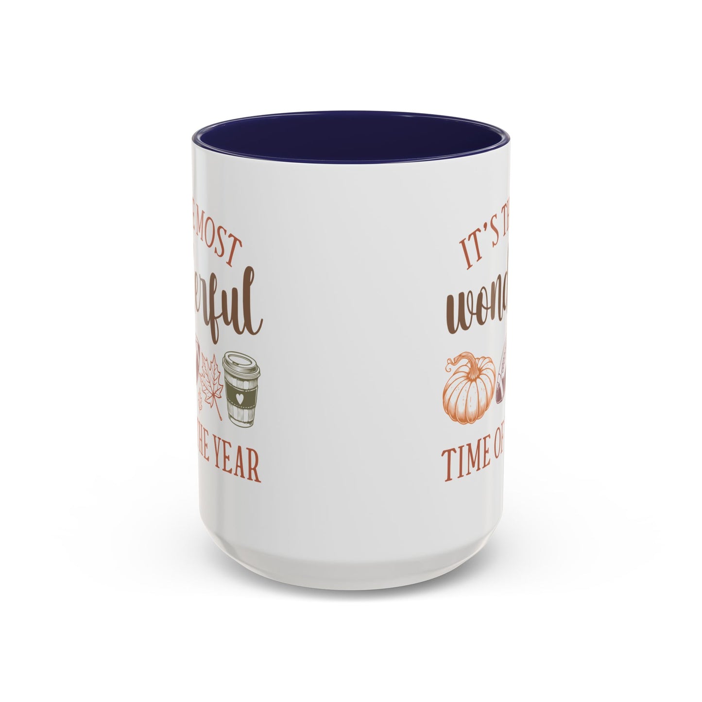 Most Wonderful Time of the Year Fall Mug | 11oz and 15oz Ceramic Coffee Cup | Autumn, Football & Pumpkin Design