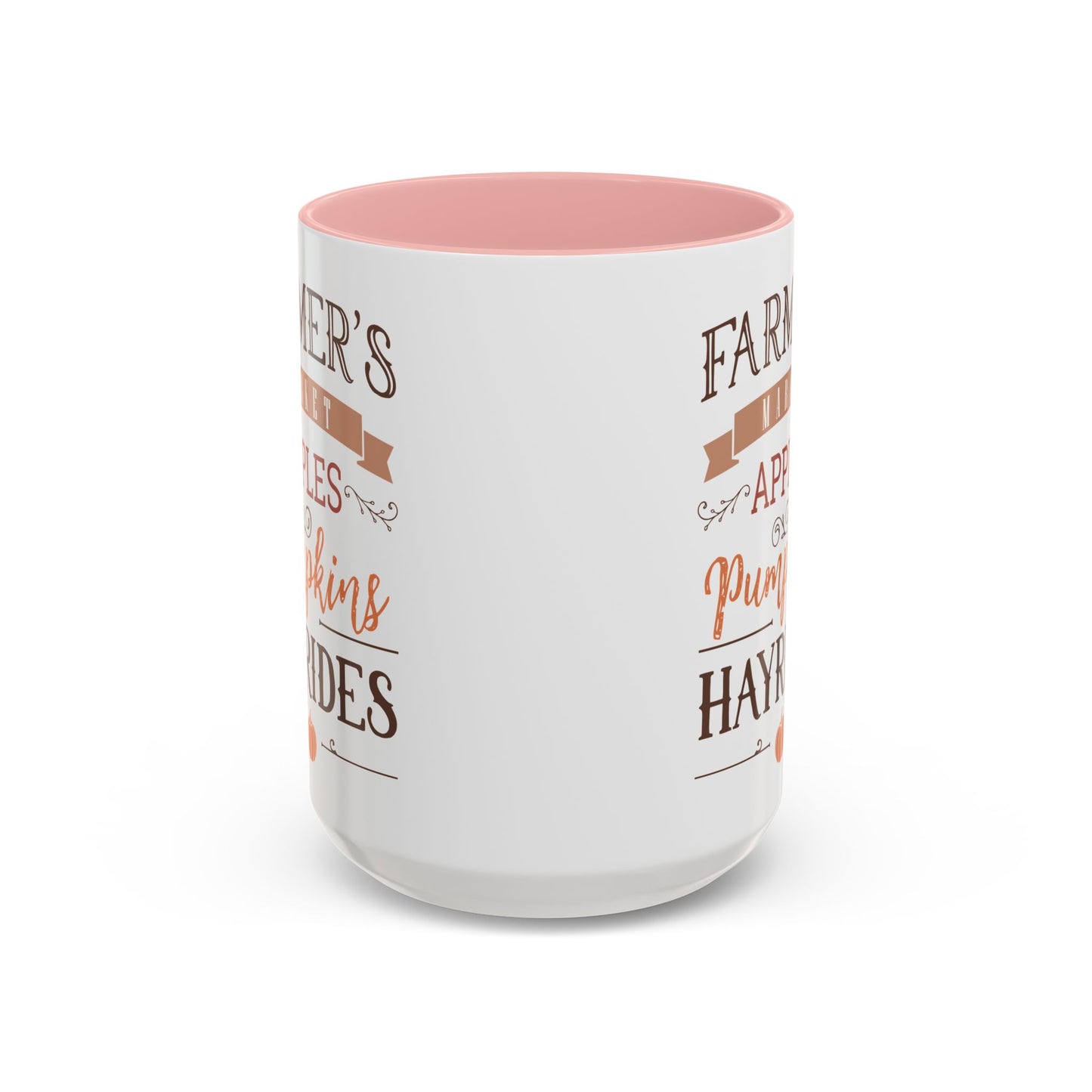 Farmers Market Fall Mug | 11oz and 15oz Ceramic Coffee Cup | Apples, Pumpkins, & Hayrides Autumn Design