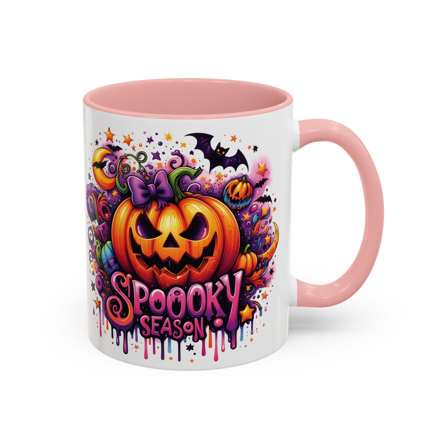 Spooky Season Halloween Mug | Colorful Jack-O'-Lantern Design | 11oz and 15oz Ceramic Coffee Cup