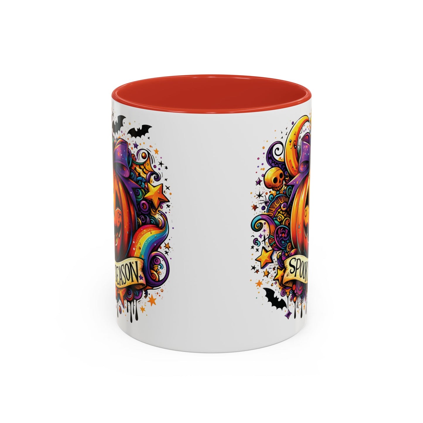 Spooky Season Halloween Mug | Colorful Pumpkin Design | 11oz and 15oz Ceramic Coffee Cup