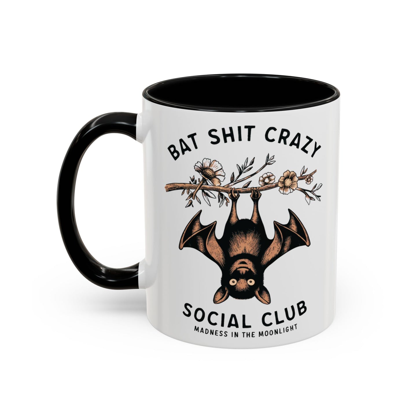 Bat Crazy Social Club Mug | Quirky Bat Design | Halloween Coffee Mug | Funny Halloween Drinkware