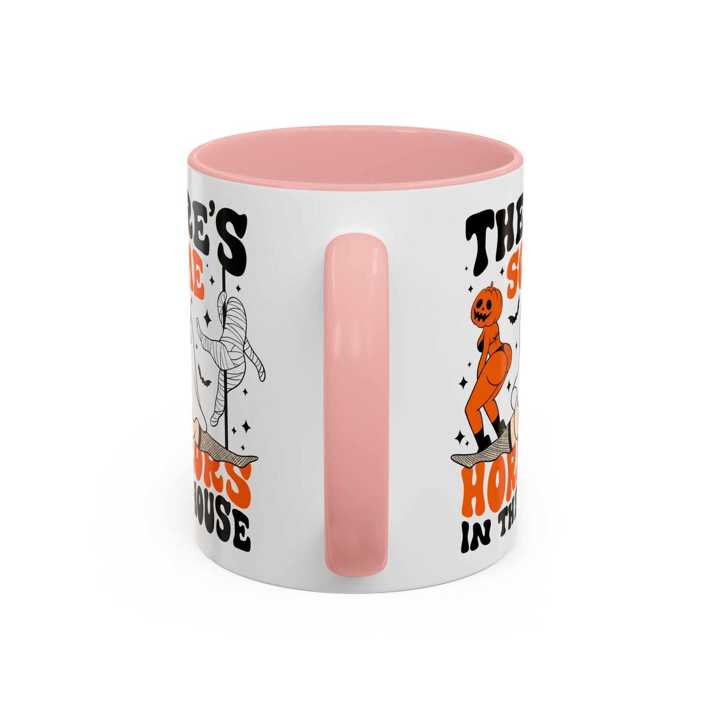 Theres Some Horrors in This House Funny Halloween Mug | 11oz and 15oz Ceramic Coffee Cup | Ghost and Pumpkin Design