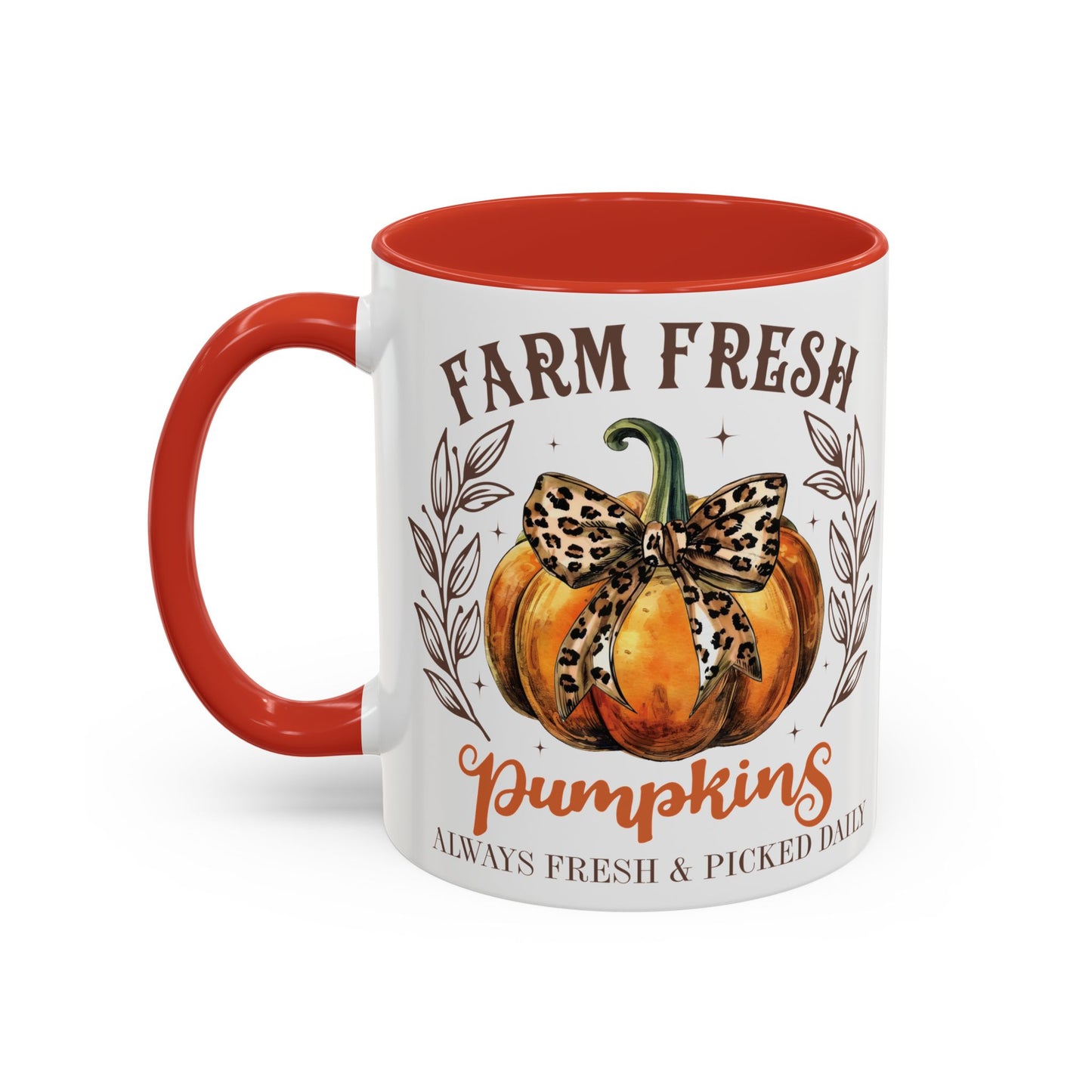 Farm Fresh Pumpkins Fall Mug | 11oz and 15oz Ceramic Coffee Cup | Rustic Autumn Pumpkin Design