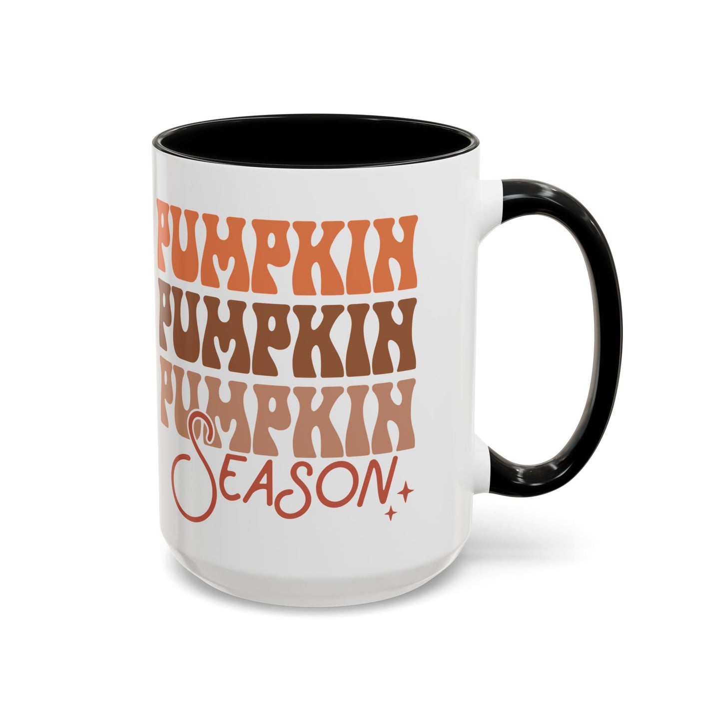 Pumpkin Season Ceramic Mug - 11oz/15oz Fall Coffee Cup | Cozy Autumn Gift | 5 Color Options | Retro Pumpkin Design Mug