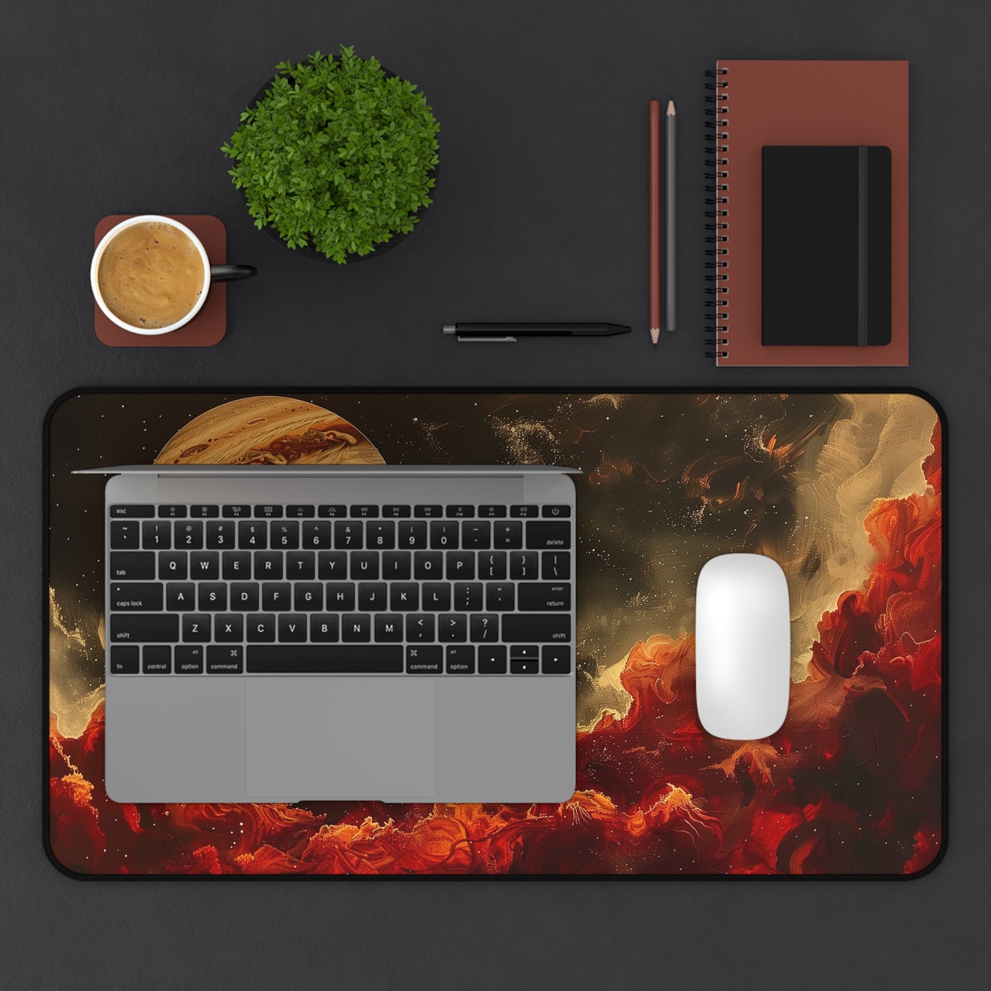 Jupiter Planet Computer Desk Mat | Cosmic Mouse Pad | Anti-Slip Neoprene Desk Mat for Home Office | 3 Sizes Available