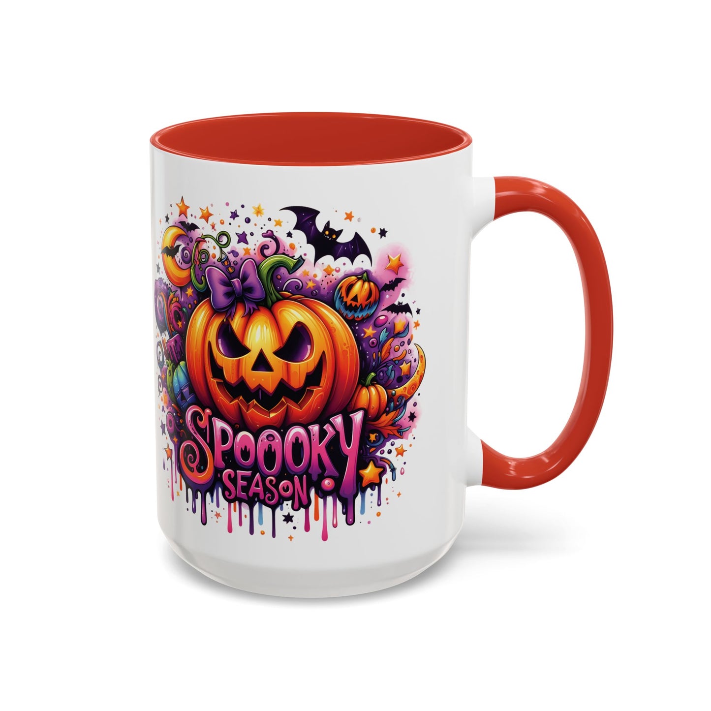 Spooky Season Halloween Mug | Colorful Jack-O'-Lantern Design | 11oz and 15oz Ceramic Coffee Cup