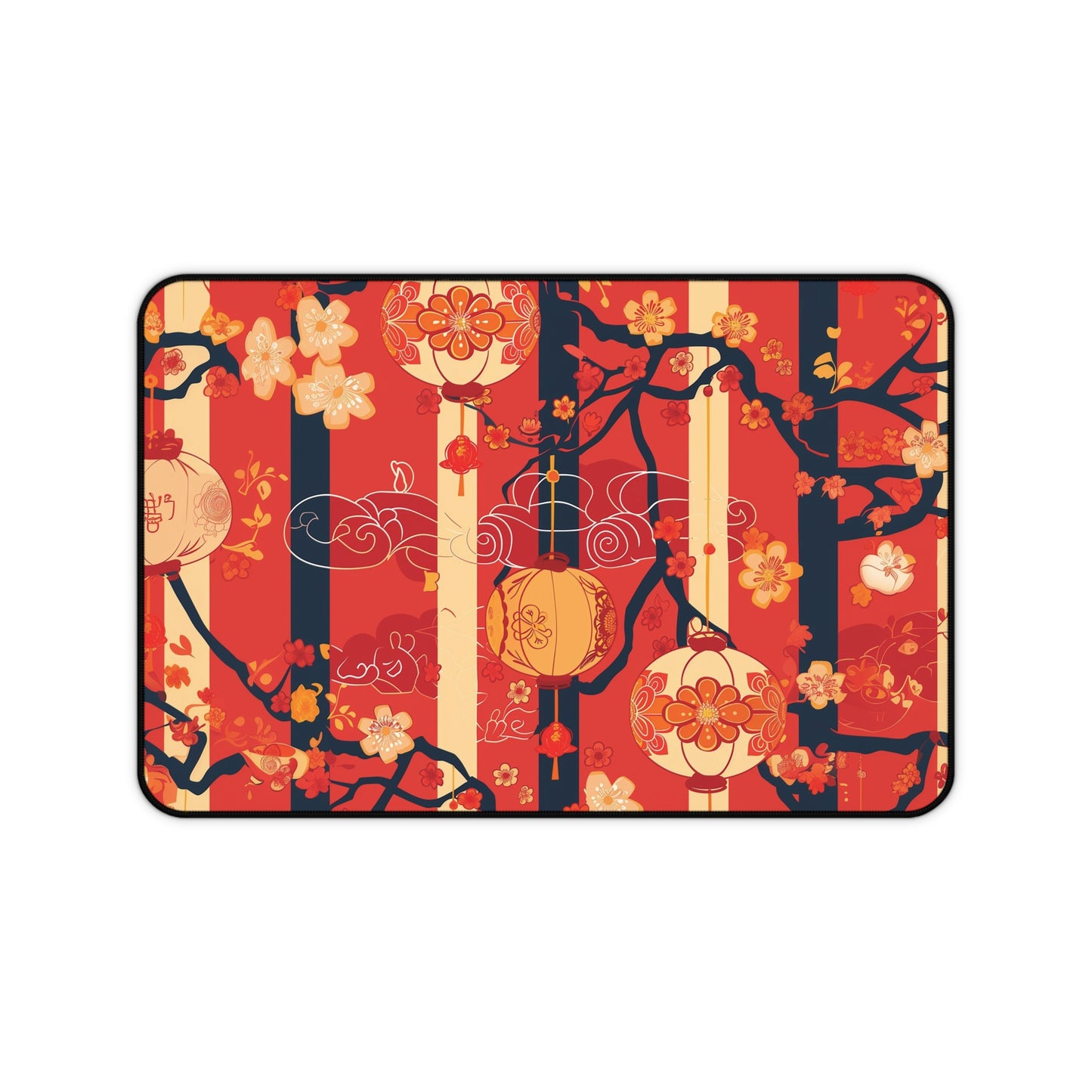 Asian Lantern Floral Mousepad, Gaming Mousepad, Large Mousepad, Keyboard Mouse Mat, Desk Pad for Work Game Home XL 3 Sizes