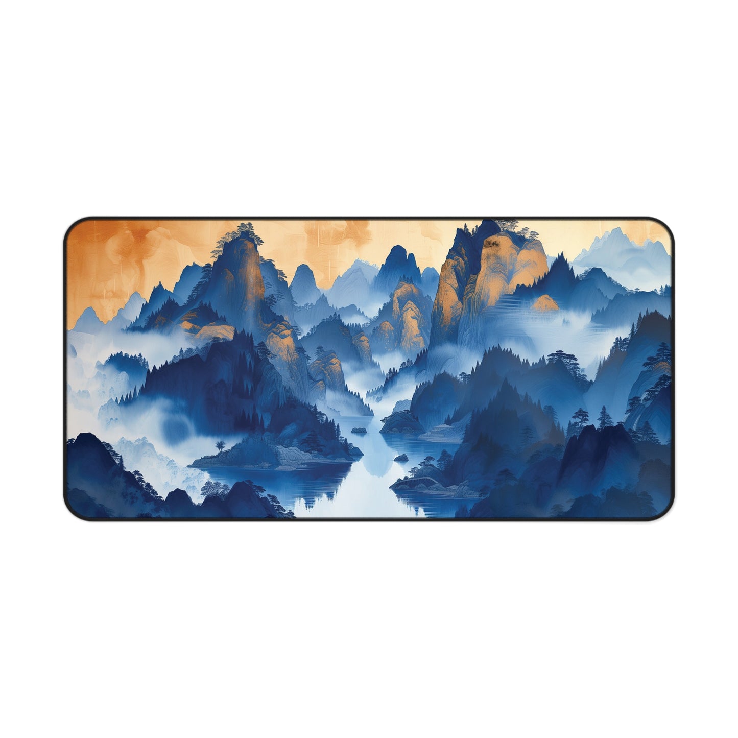 Serene Blue Mountains Desk Mat | Neoprene | Anti-Slip | 3 Sizes