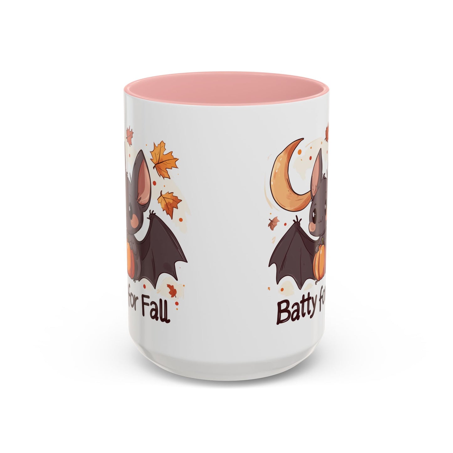 Batty for Fall Ceramic Mug - Adorable Bat and Pumpkin Design - Perfect for Halloween and Autumn Lovers