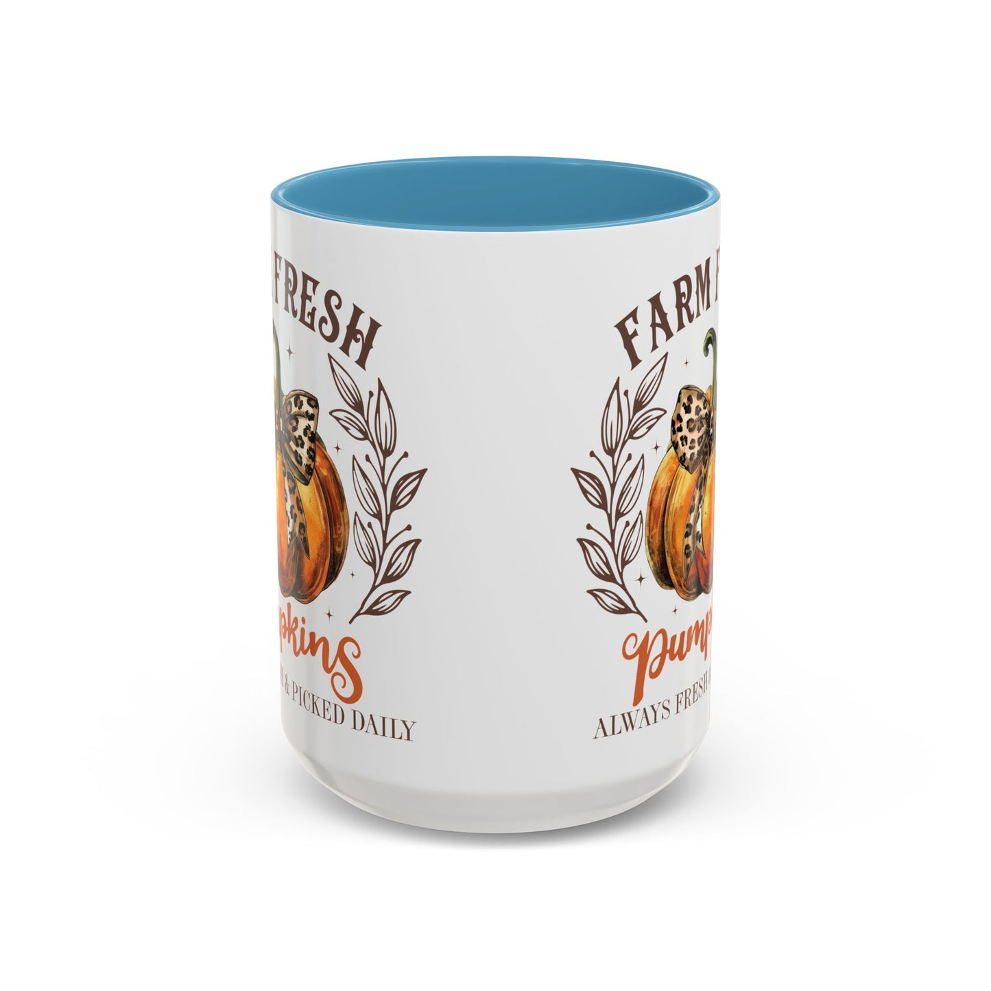 Farm Fresh Pumpkins Fall Mug | 11oz and 15oz Ceramic Coffee Cup | Rustic Autumn Pumpkin Design