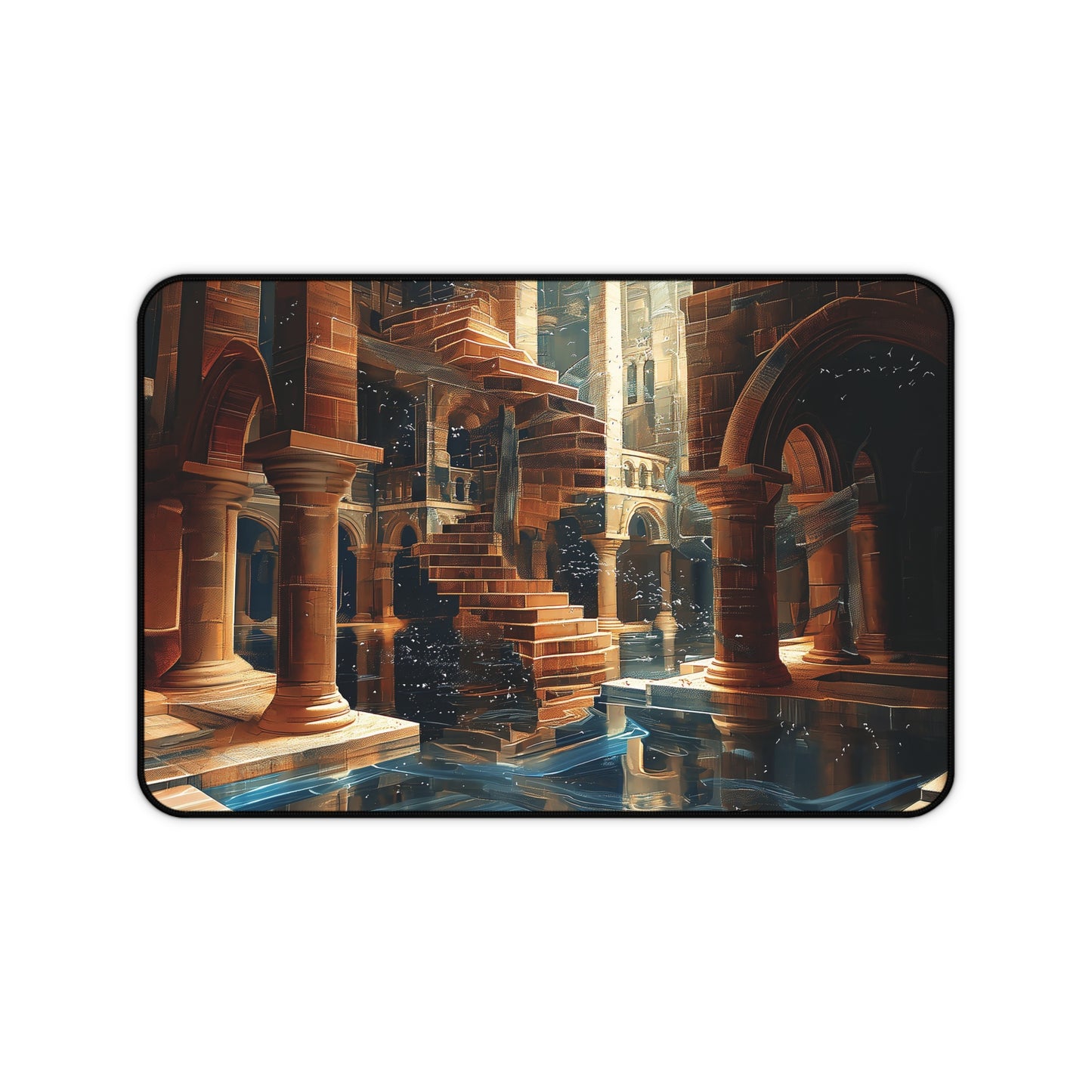 Mystical Ruins Desk Mat | Ancient Temple Design | Gaming & Office Decor | Neoprene | Anti-Slip | 3 Sizes