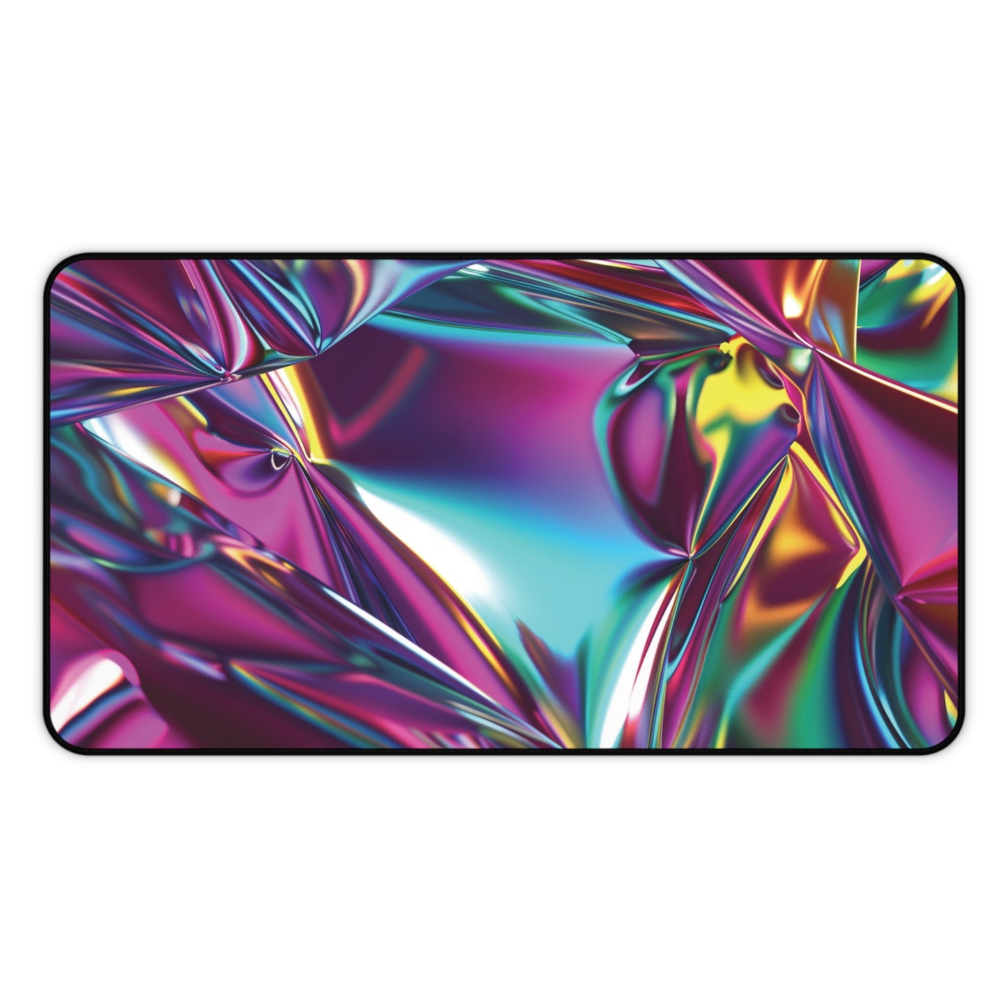 Holographic Metallic Desk Mat | Vibrant Neoprene Mouse Pad | Anti-Slip Office Desk Mat | 3 Sizes Available