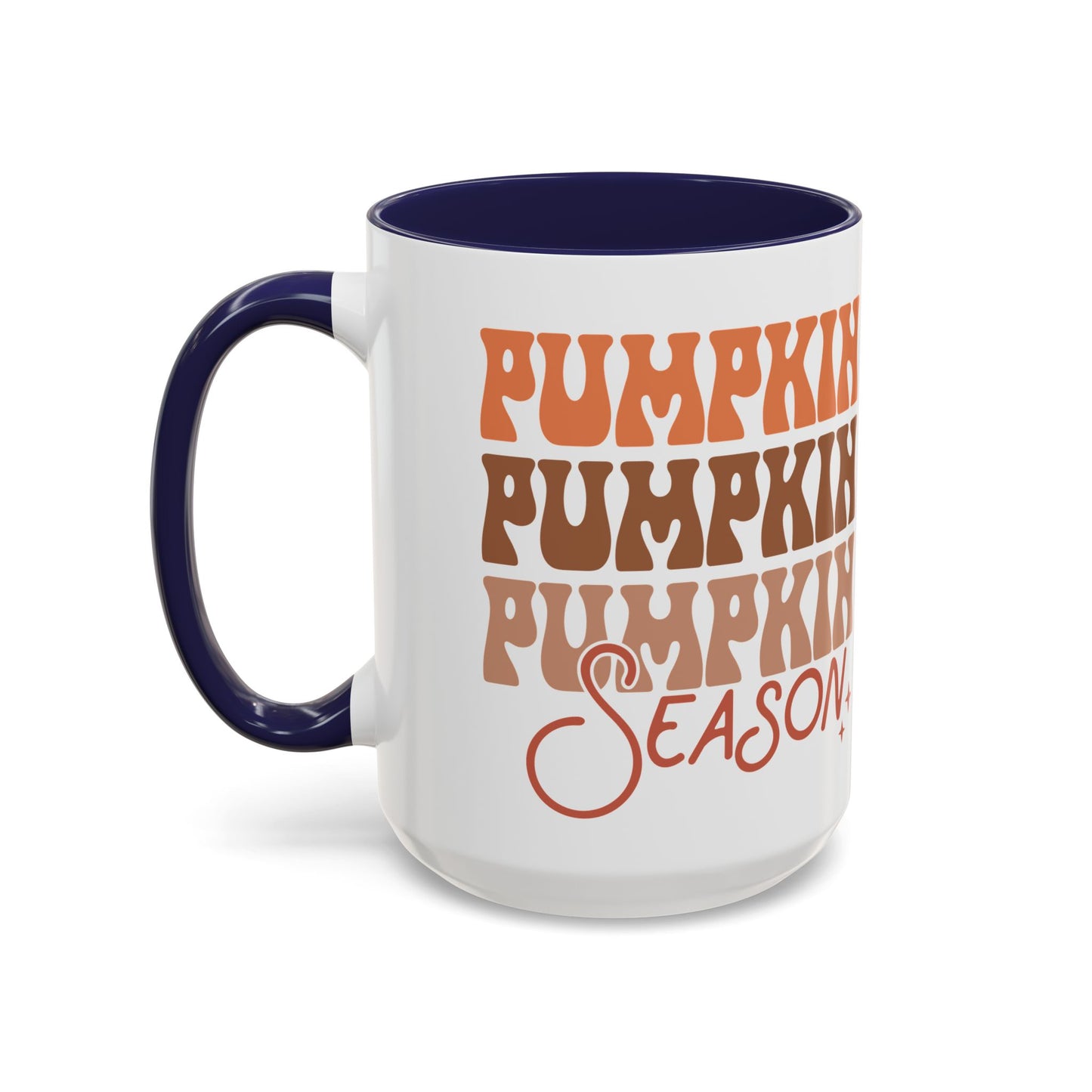 Pumpkin Season Ceramic Mug - 11oz/15oz Fall Coffee Cup | Cozy Autumn Gift | 5 Color Options | Retro Pumpkin Design Mug