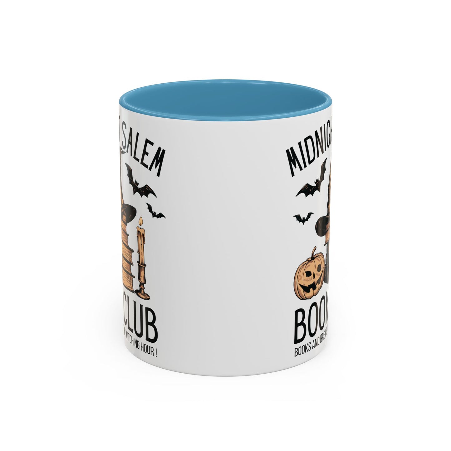 Midnight Salem Book Club Mug | Witchy Skull and Book Design | Halloween Coffee Mug | Spooky Fall Drinkware