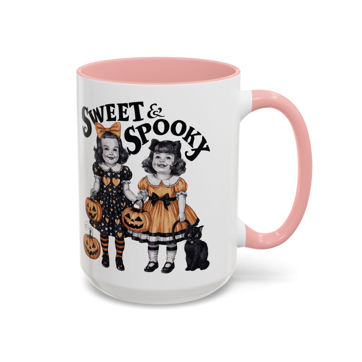 Sweet & Spooky Halloween Mug | Vintage Doll and Pumpkin Design | Cute Halloween Coffee Mug | Fall Drinkware | Trick or Treat Gift