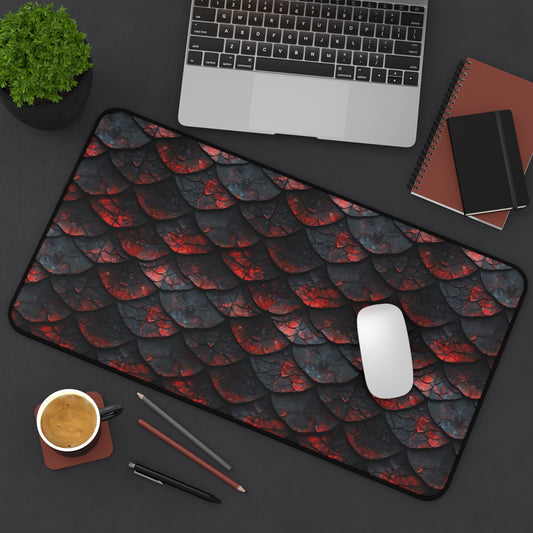 Dragon Scale Desk Mat - Customizable Neoprene Anti-Slip Mouse Pad - Fantasy Office Decor - Available in 3 Sizes Neoprene Anti-Slip Mouse