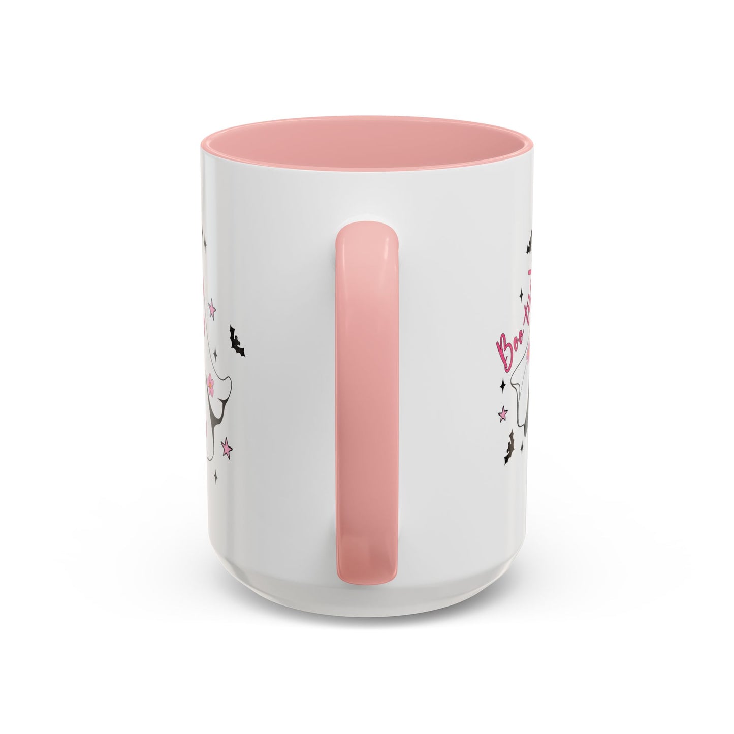 Boo-tiful Halloween Ghost Mug | 11oz and 15oz Coffee Cup | Cute Floral Design | Pink, Red, Black, Light Blue, or Navy Handle and Interior