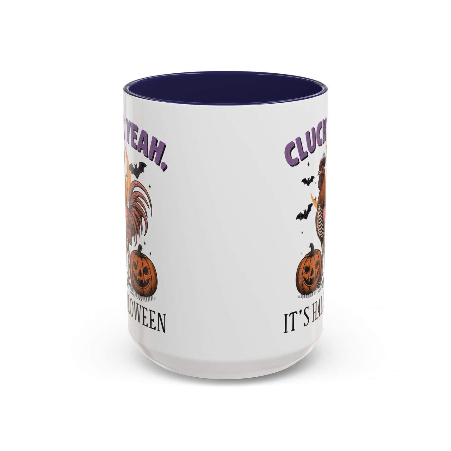 Cluck Yeah, It's Halloween Mug | Funny Rooster Halloween Coffee Cup | Spooky Chicken Design