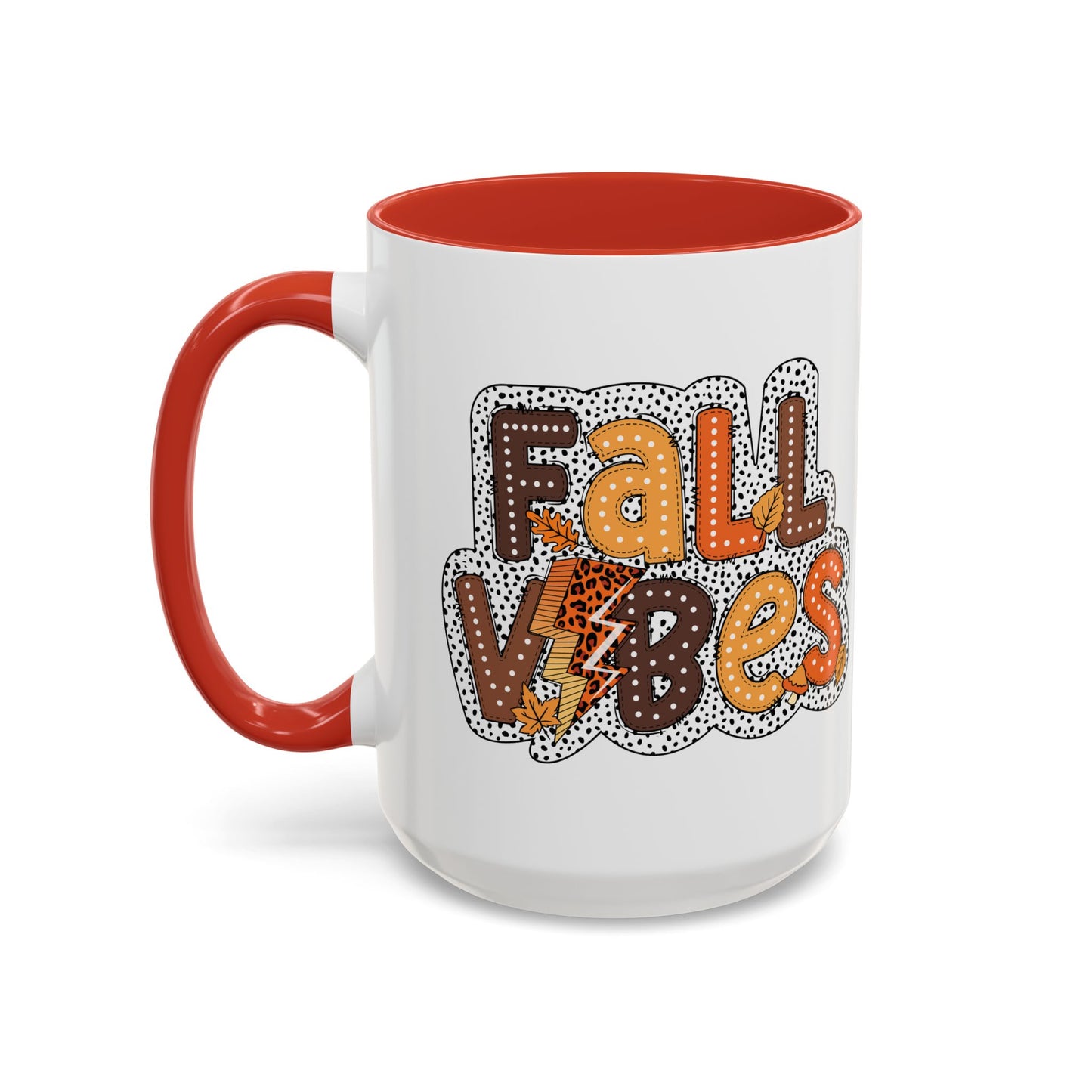 Fall Vibes Autumn Mug | 11oz and 15oz Ceramic Coffee Cup | Cozy and Colorful Fall Design