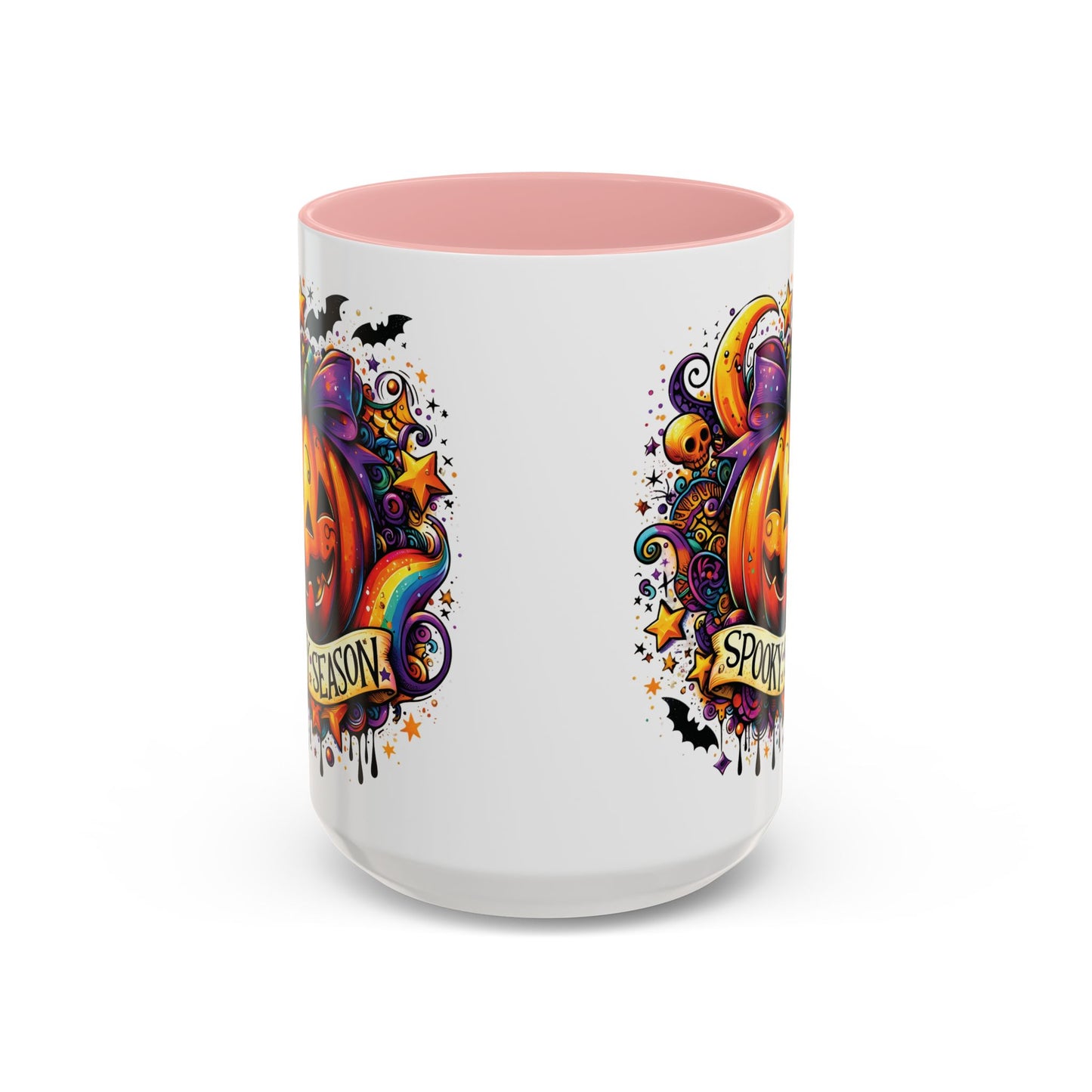 Spooky Season Halloween Mug | Colorful Pumpkin Design | 11oz and 15oz Ceramic Coffee Cup