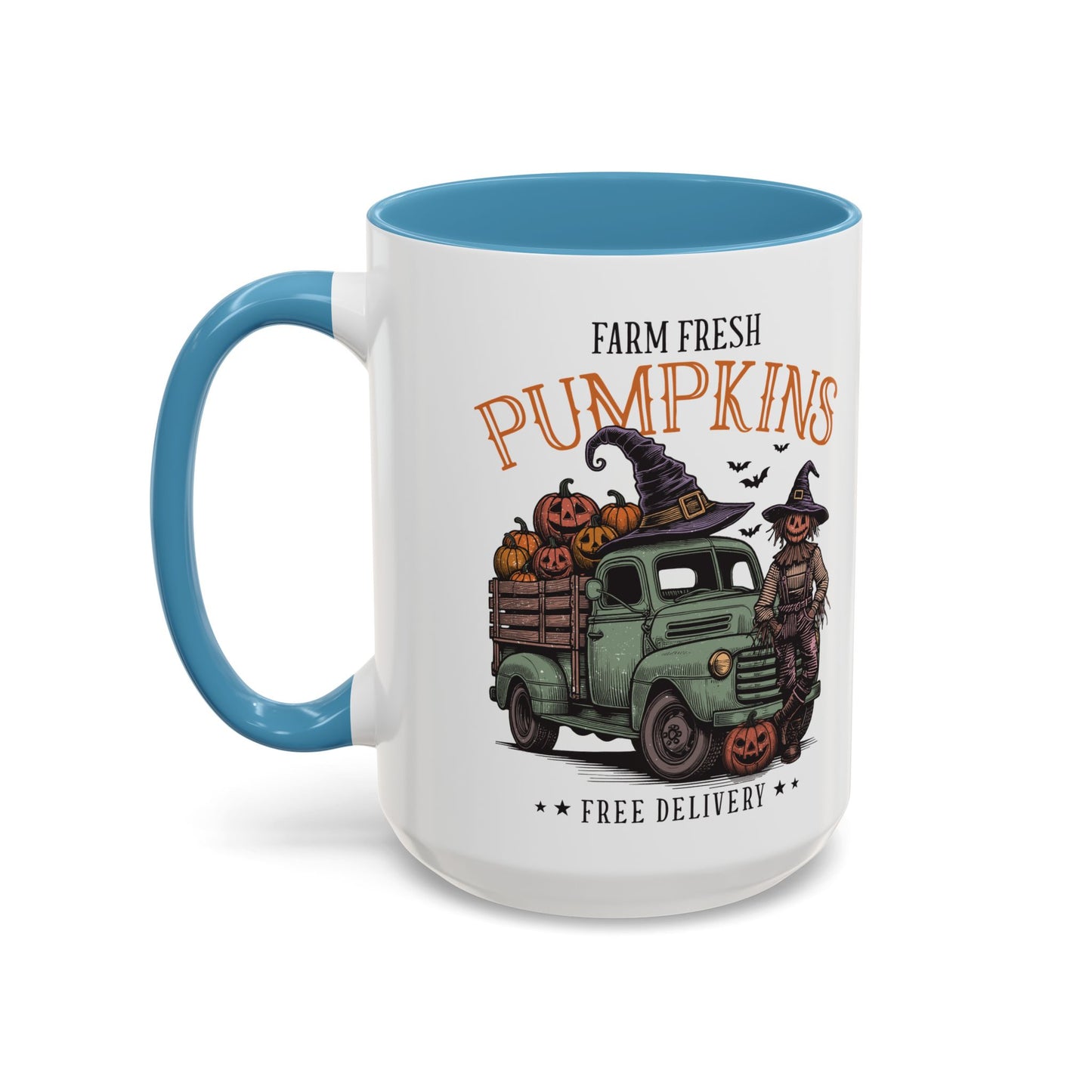 Farm Fresh Pumpkins Mug | Vintage Truck Fall Mug | Halloween Pumpkin Patch Coffee Cup | 11oz and 15oz Ceramic Mug