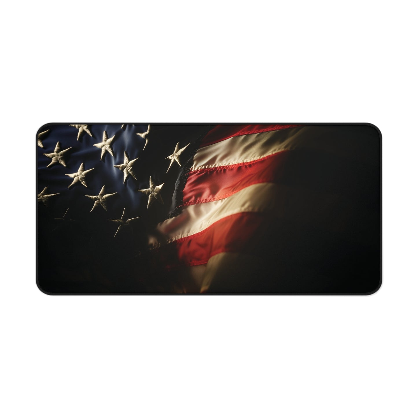 Patriotic American Flag Desk Mat | Neoprene | Anti-Slip | Subtle Wave Texture | Office & Gaming Decor | 3 Sizes