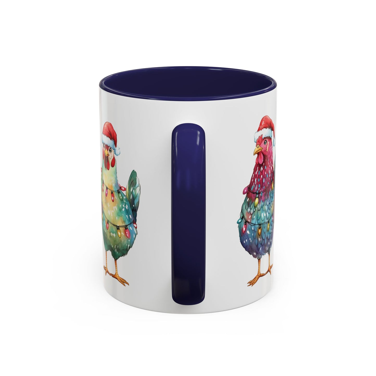 Christmas Chickens Mug - Festive Holiday Chicken Trio Design - Perfect for Farmhouse Christmas Decor